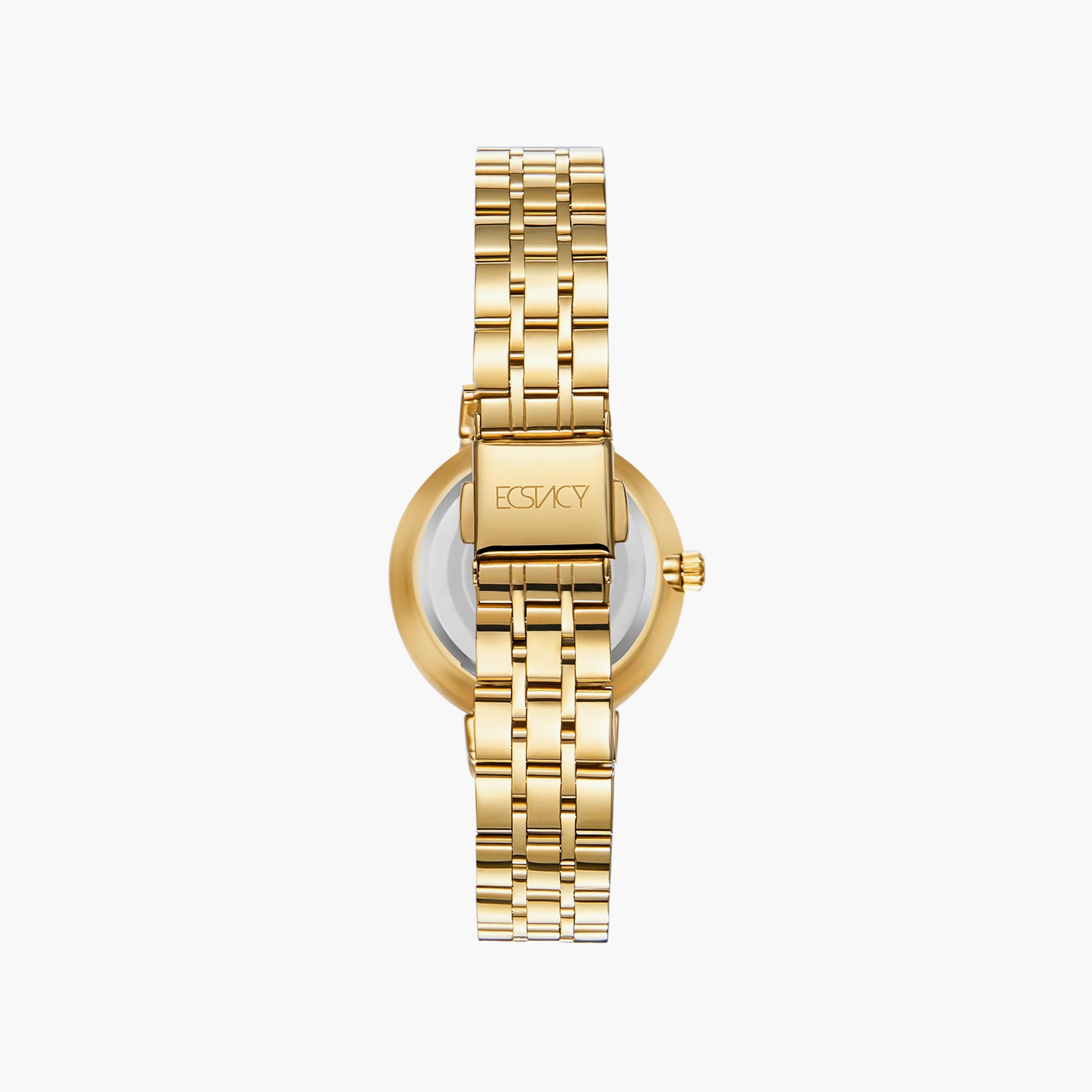 ساعة أنالوج ذهبية بسوار ستانلس ستيل من إكستاسي | E23506-GBGM-women-watchesandjewellery-watches-image-3
