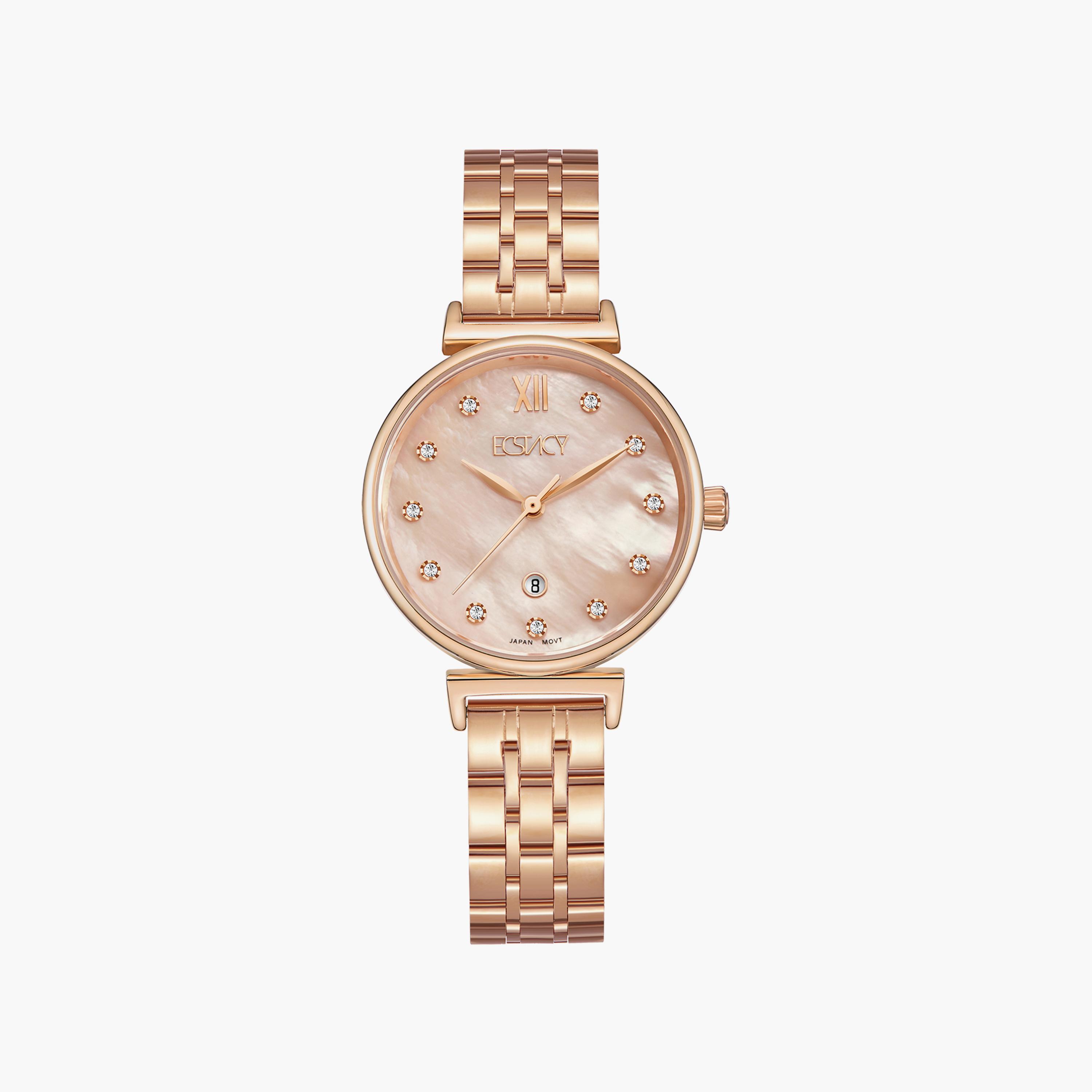 Ecstacy Rose Gold Analog Stainless Steel Strap Watch | E23506-RBKMK-women-watchesandjewellery-watches-image-1