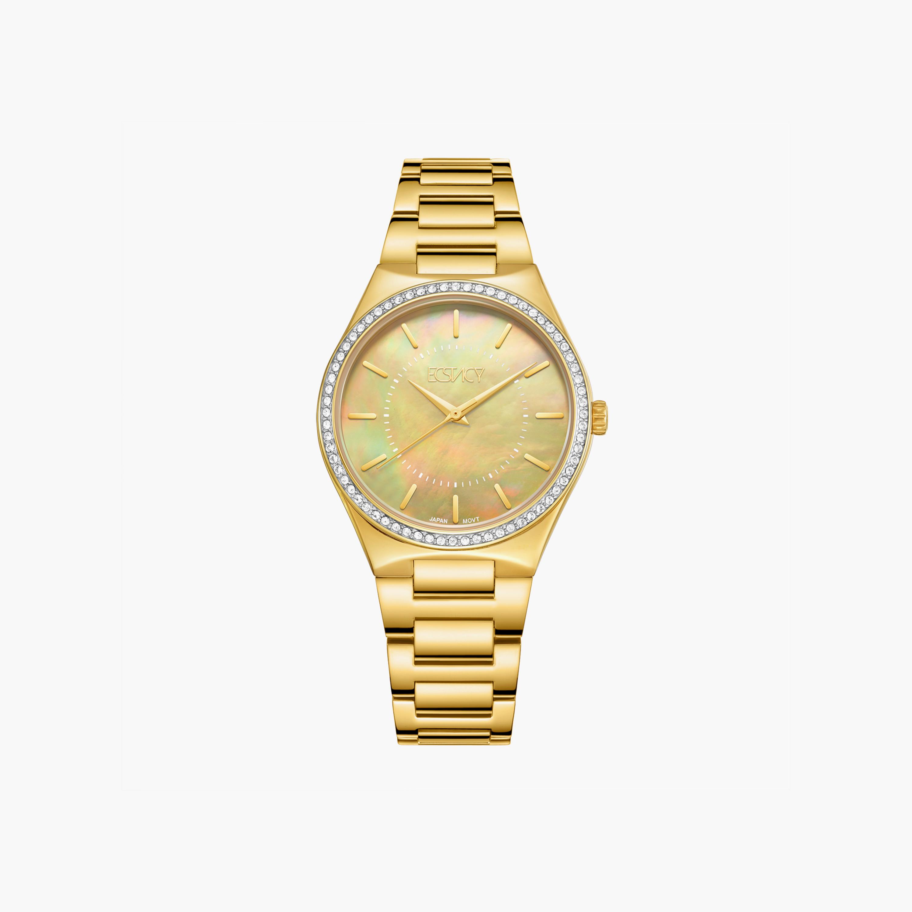 ساعة إكستاسي ذو انالوج للنساء بسوار ذهبي مع ستانلس ستيل | E23507-GBGMH-women-watchesandjewellery-watches-image-1