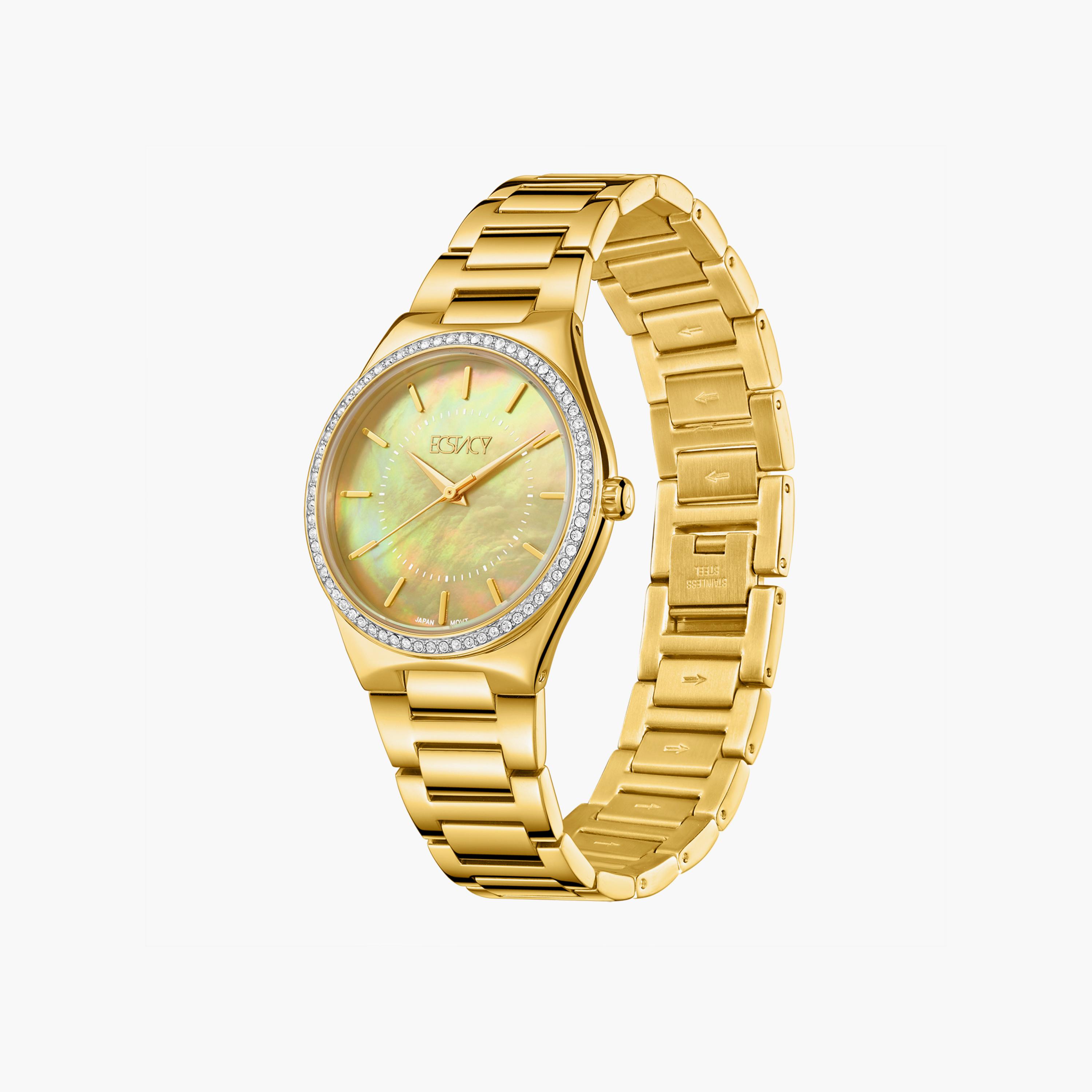 ساعة إكستاسي ذو انالوج للنساء بسوار ذهبي مع ستانلس ستيل | E23507-GBGMH-women-watchesandjewellery-watches-image-2