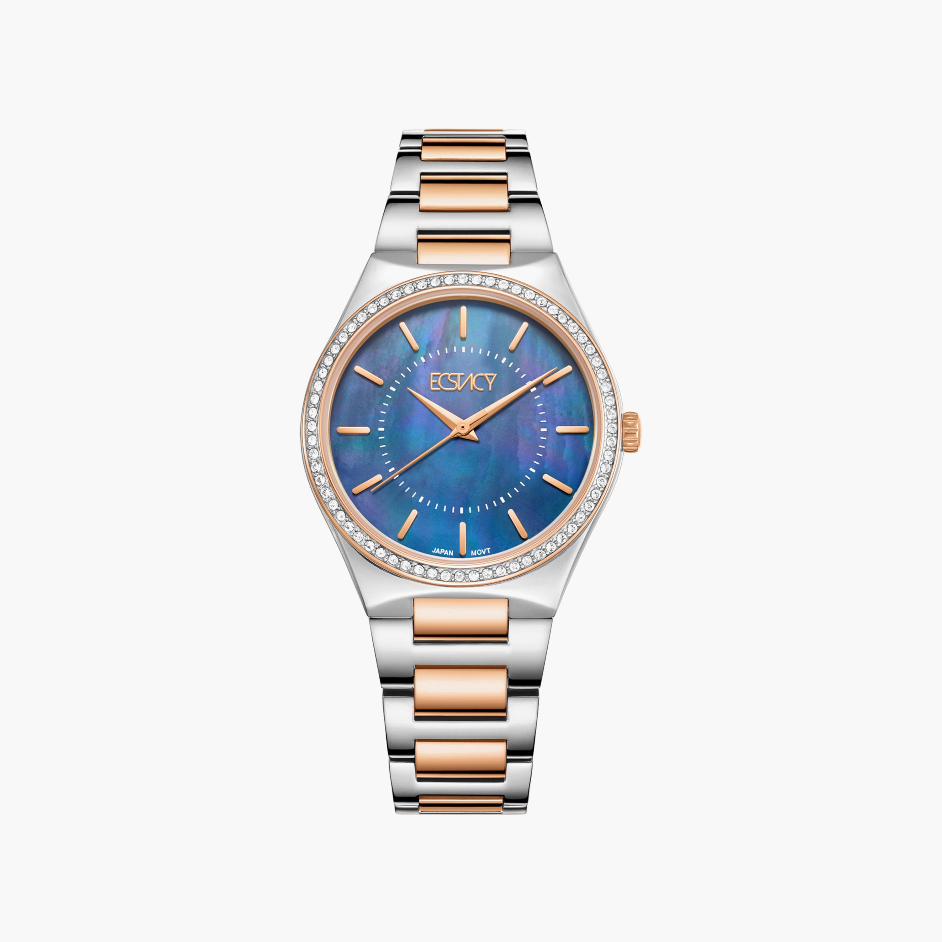 ساعة يد تناظرية فضية& ذهبية لينوكس بسوار معدني للنساء من جيس W1155L4-women-watchesandjewellery-watches-image-1