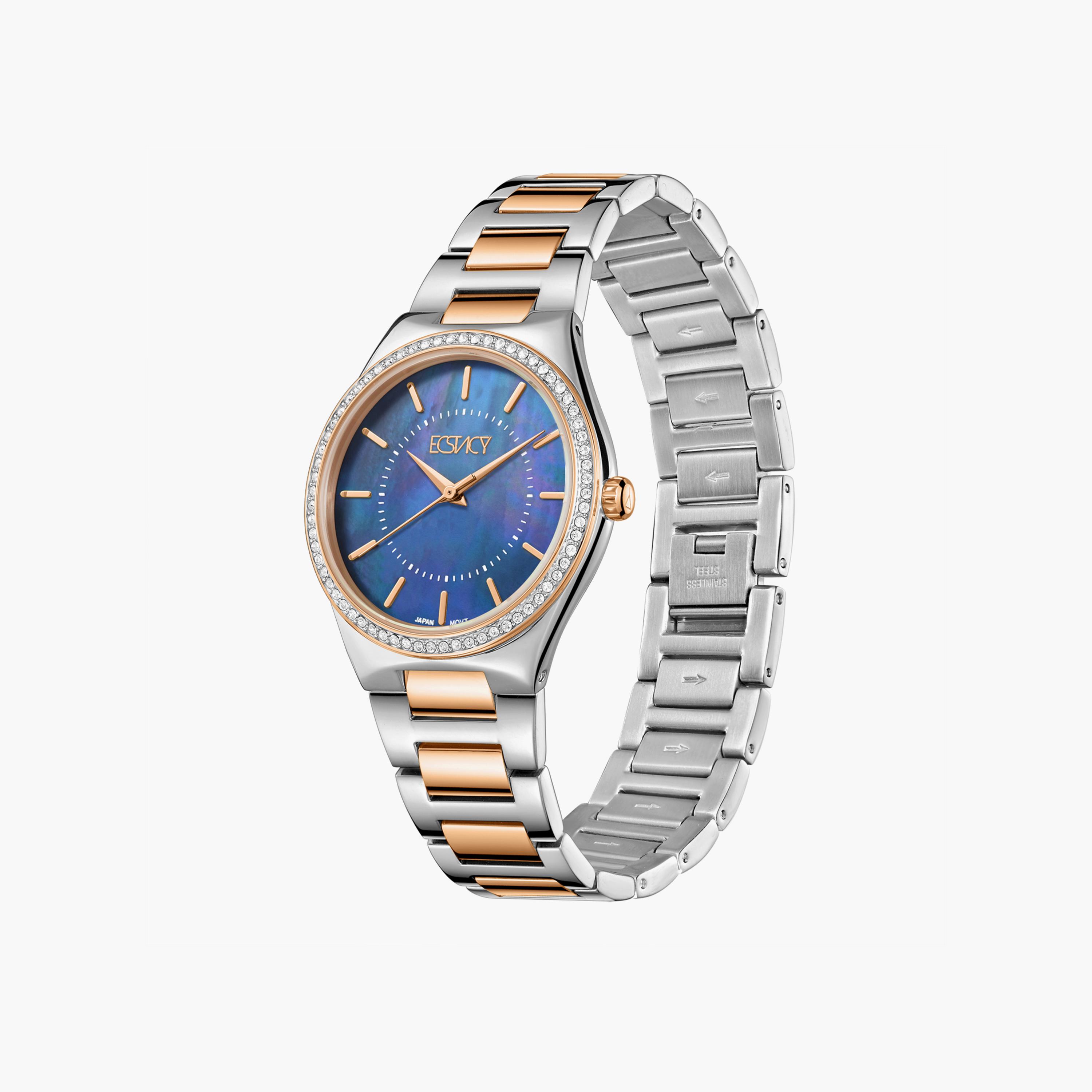 ساعة يد تناظرية فضية& ذهبية لينوكس بسوار معدني للنساء من جيس W1155L4-women-watchesandjewellery-watches-image-2
