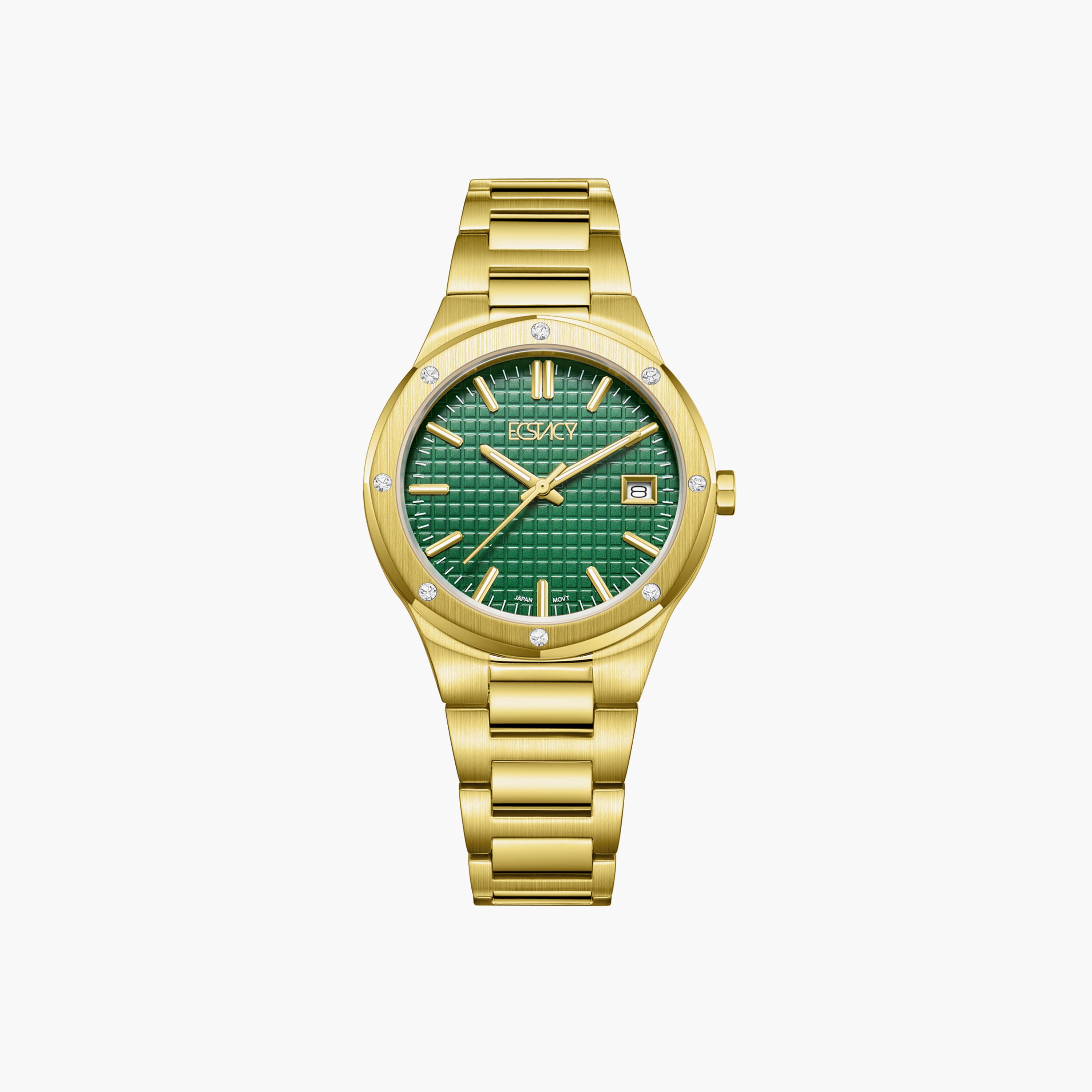 ساعة إكستاسي ذو انالوج للنساء بسوار ذهبي مع ستانلس ستيل | E23509-GBGG-women-watchesandjewellery-watches-image-1
