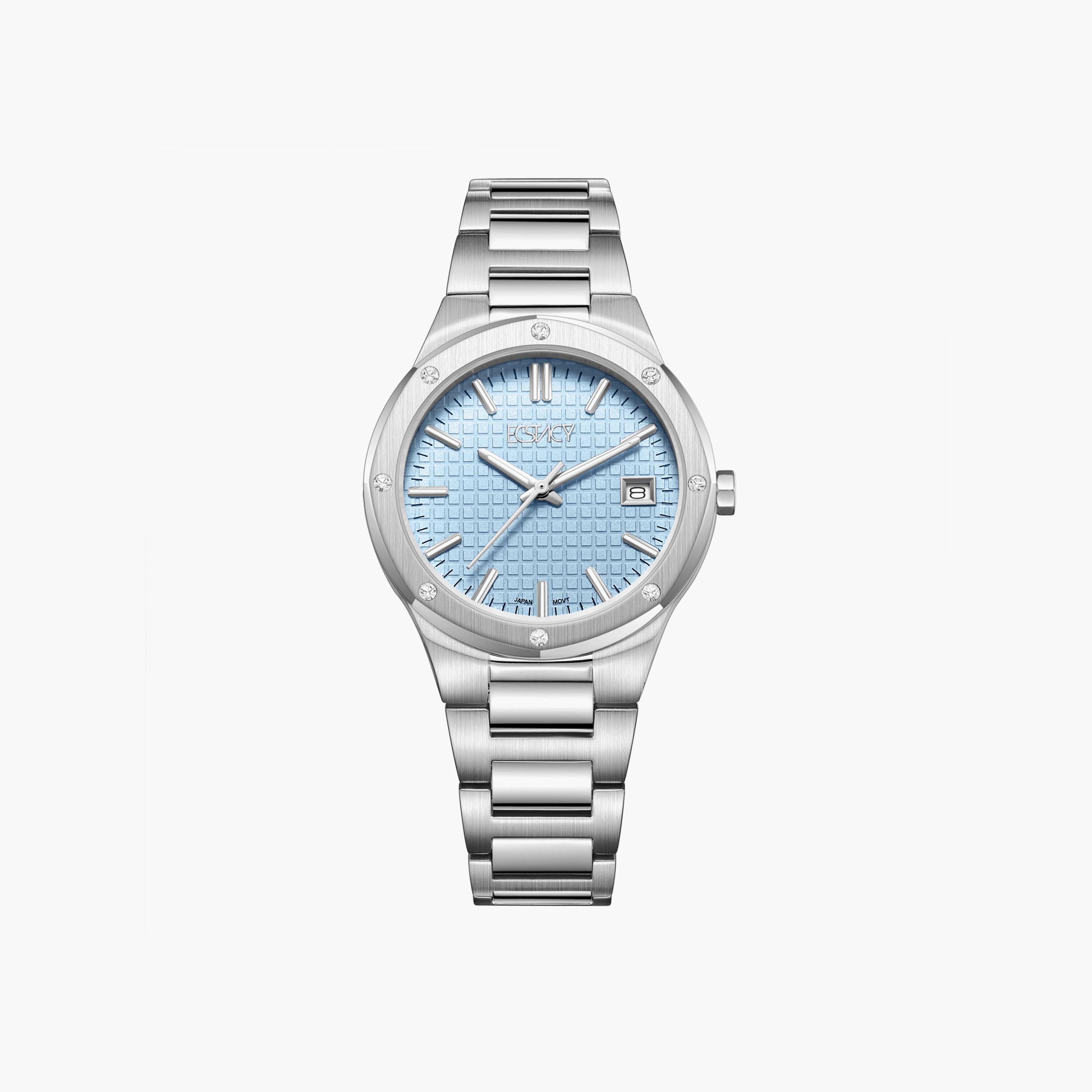 Ecstacy Women's Silver Analog Stainless Steel Strap Watch | E23509-SBSL | 34 MM-women-watchesandjewellery-watches-image-1