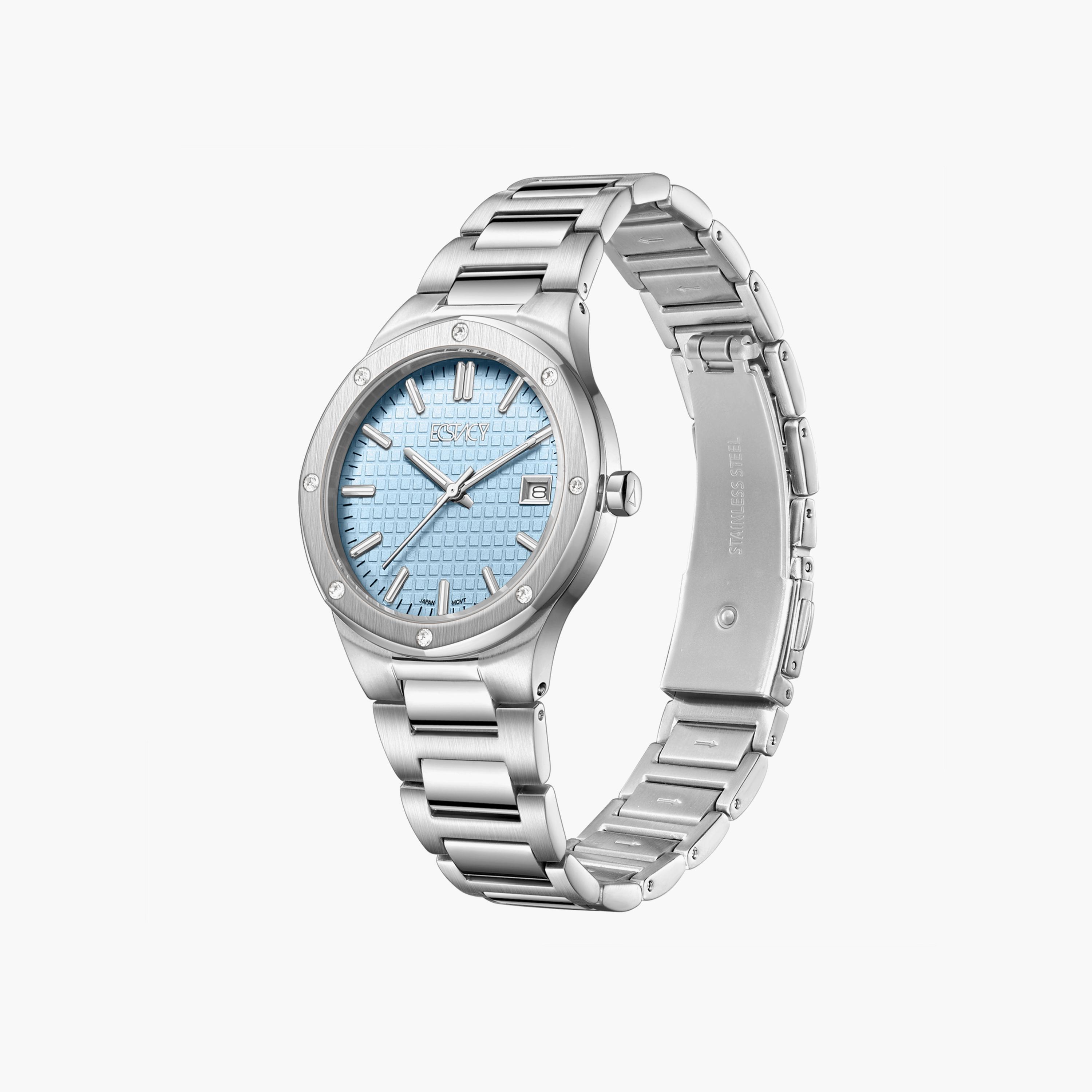 Ecstacy Women's Silver Analog Stainless Steel Strap Watch | E23509-SBSL | 34 MM-women-watchesandjewellery-watches-image-2