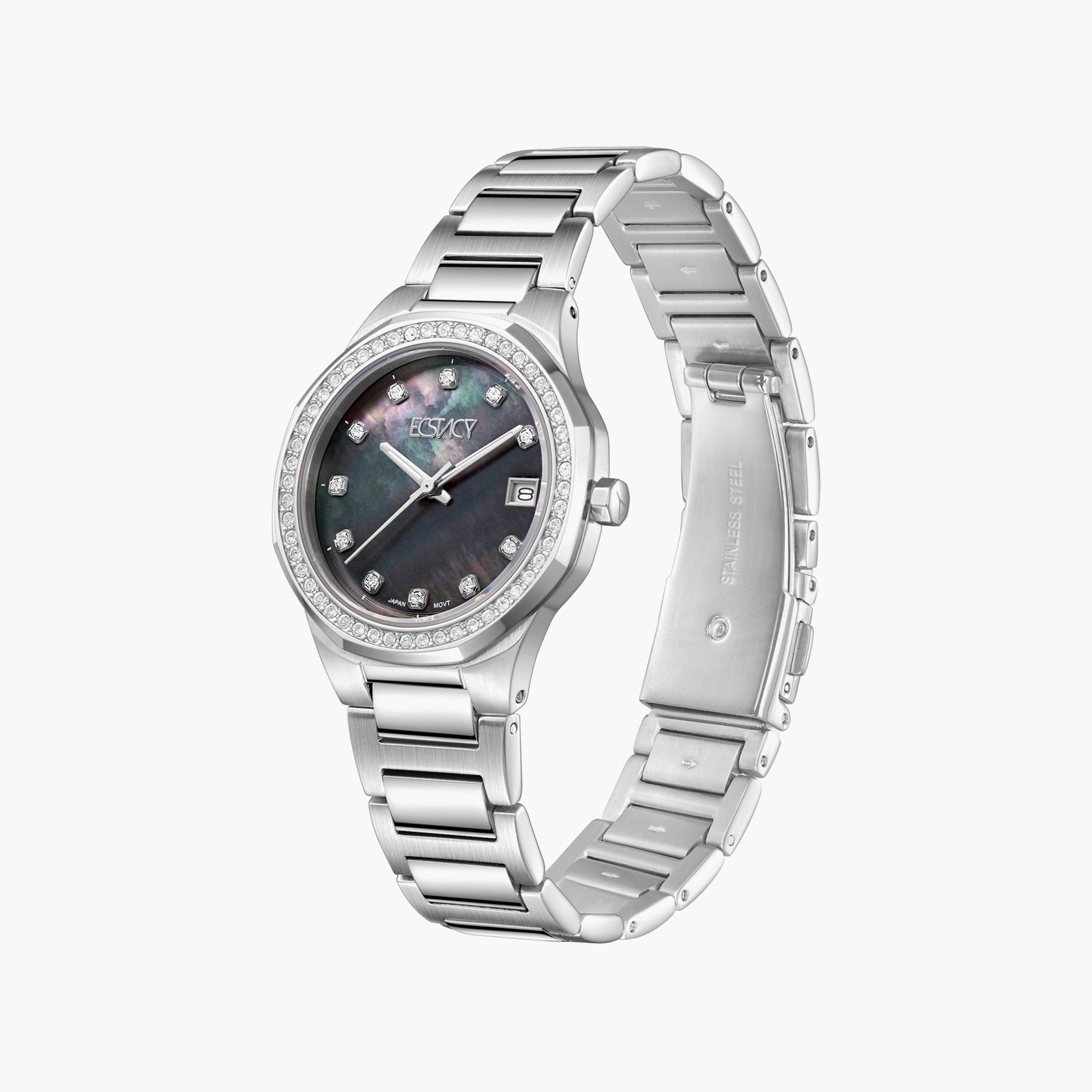 Ecstacy Silver Analog Stainless Steel Strap Watch | E23511-SBSMB-women-watchesandjewellery-watches-image-2
