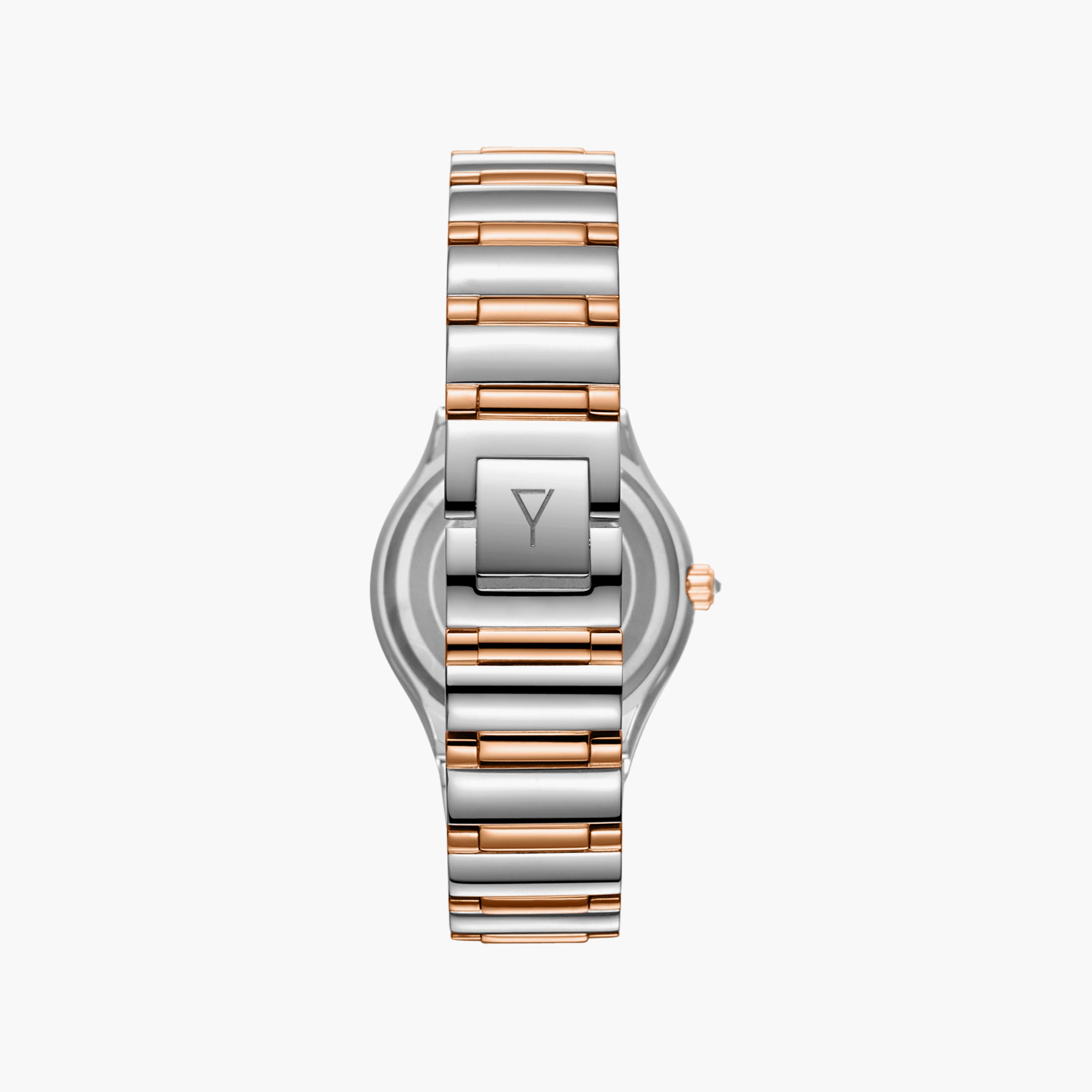 ساعة إكستاسي ذو انالوج للنساء بسوار فضي وذهبي وردي مع ستانلس ستيل | E23608-KBKMG-women-watchesandjewellery-watches-image-3