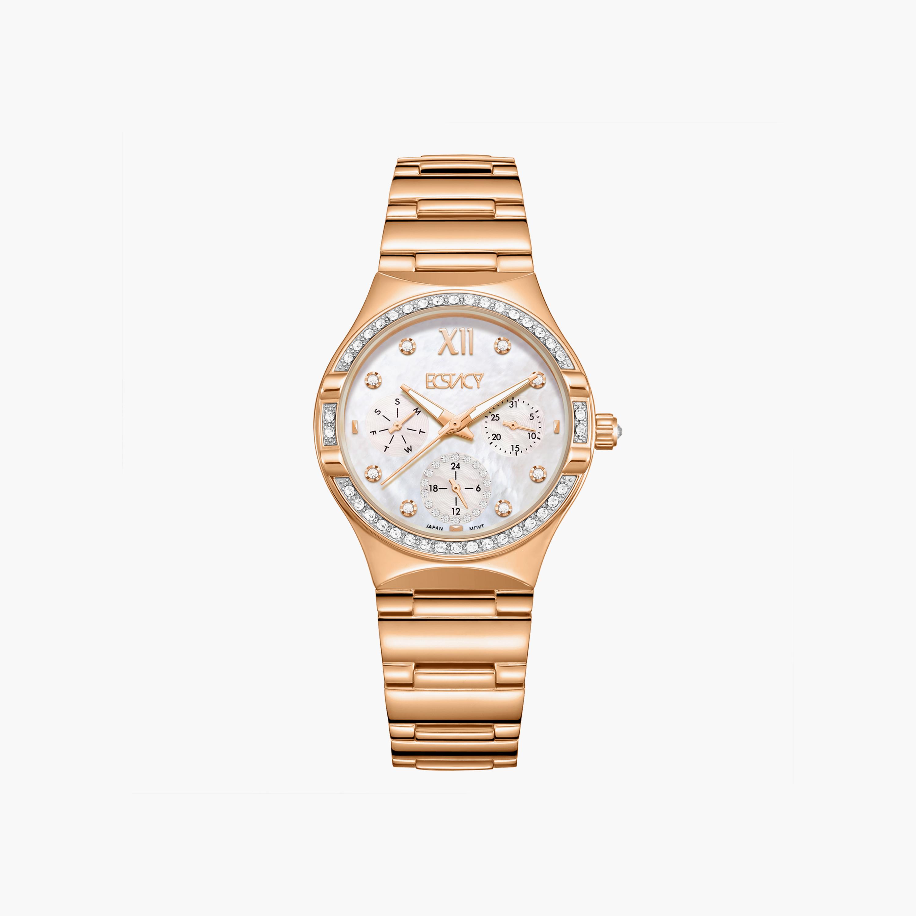 Ecstacy Rose Gold Analog Stainless Steel Strap Watch | E23608-RBKMK-women-watchesandjewellery-watches-image-1