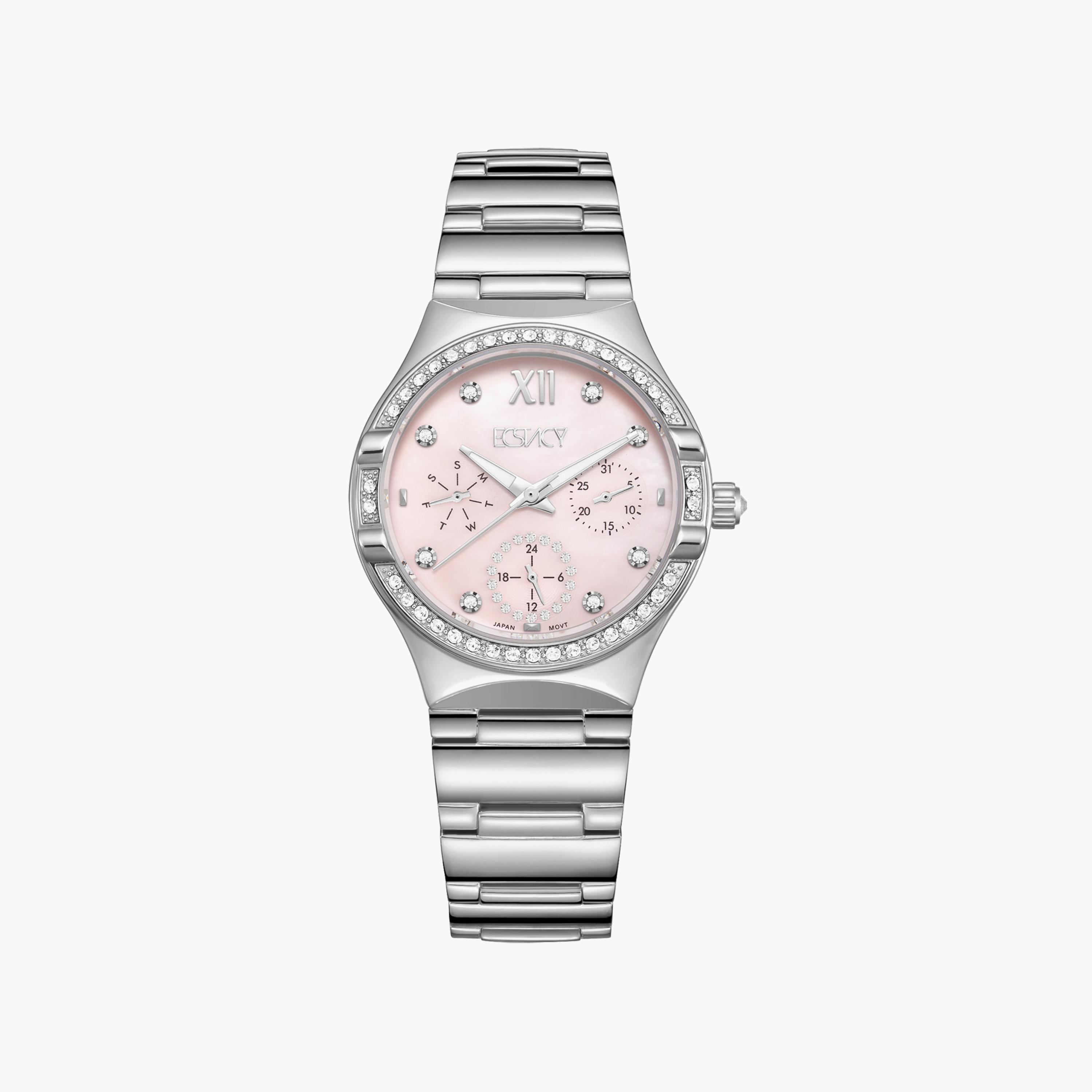 Ecstacy Silver Analog Stainless Steel Strap Watch | E23608-SBSMP-women-watchesandjewellery-watches-image-1