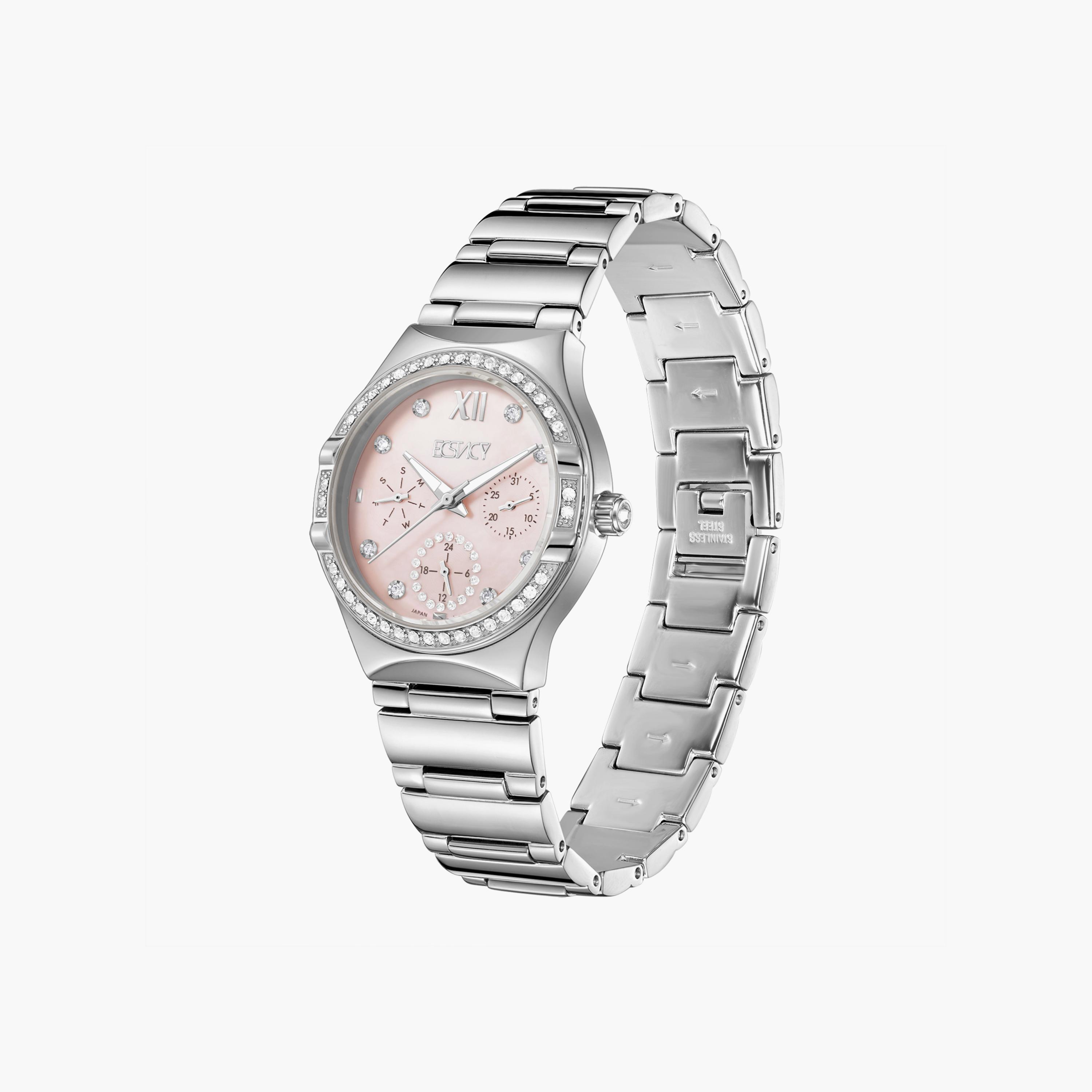 Ecstacy Silver Analog Stainless Steel Strap Watch | E23608-SBSMP-women-watchesandjewellery-watches-image-2