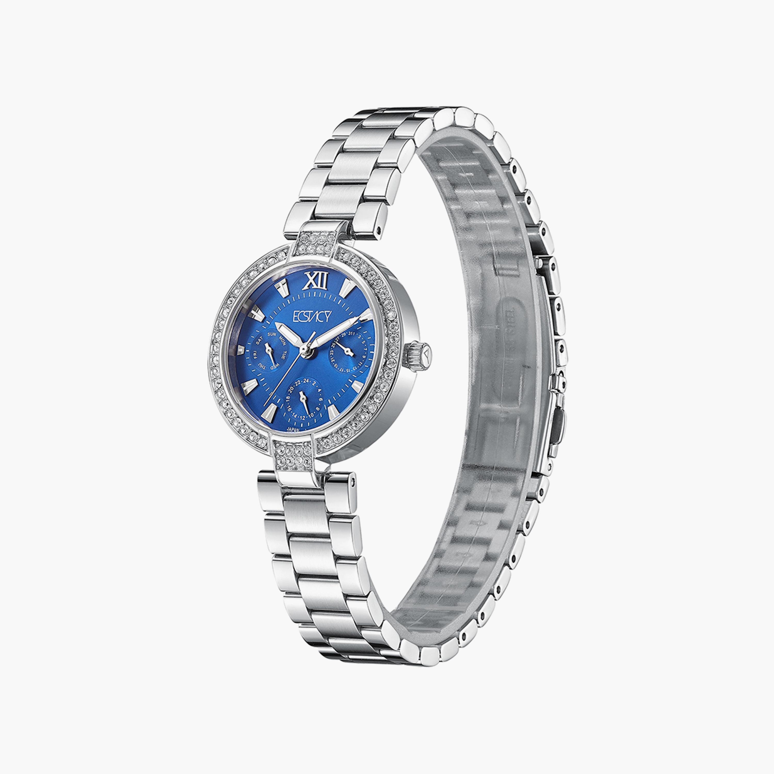 ساعة إكستاسي ذو انالوج للنساء بسوار فضي مع ستانلس ستيل | E5677-SBSL-women-watchesandjewellery-watches-image-2