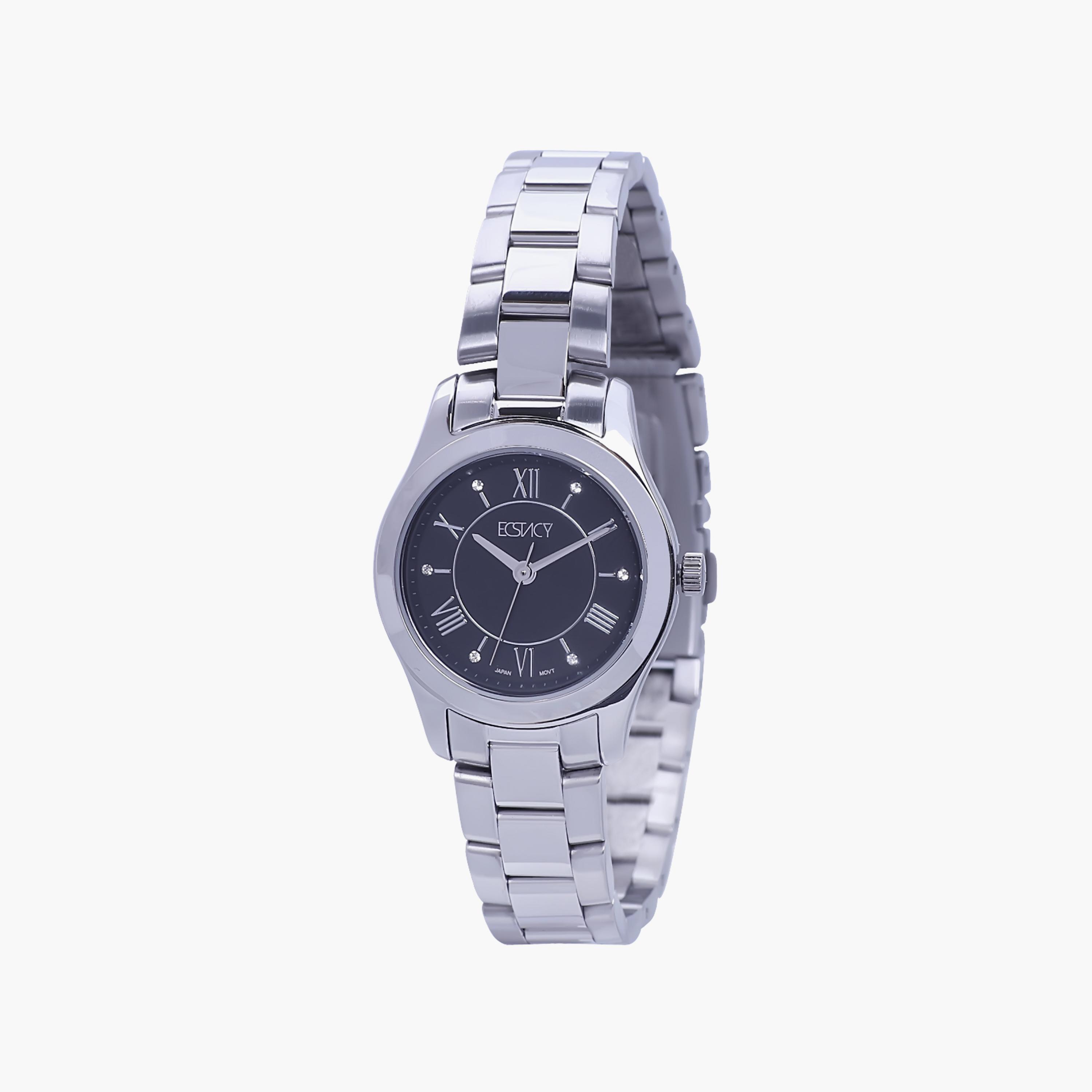 Ecstacy Silver Analog Stainless Steel Strap Watch | E7510-SBSB-women-watchesandjewellery-watches-image-1