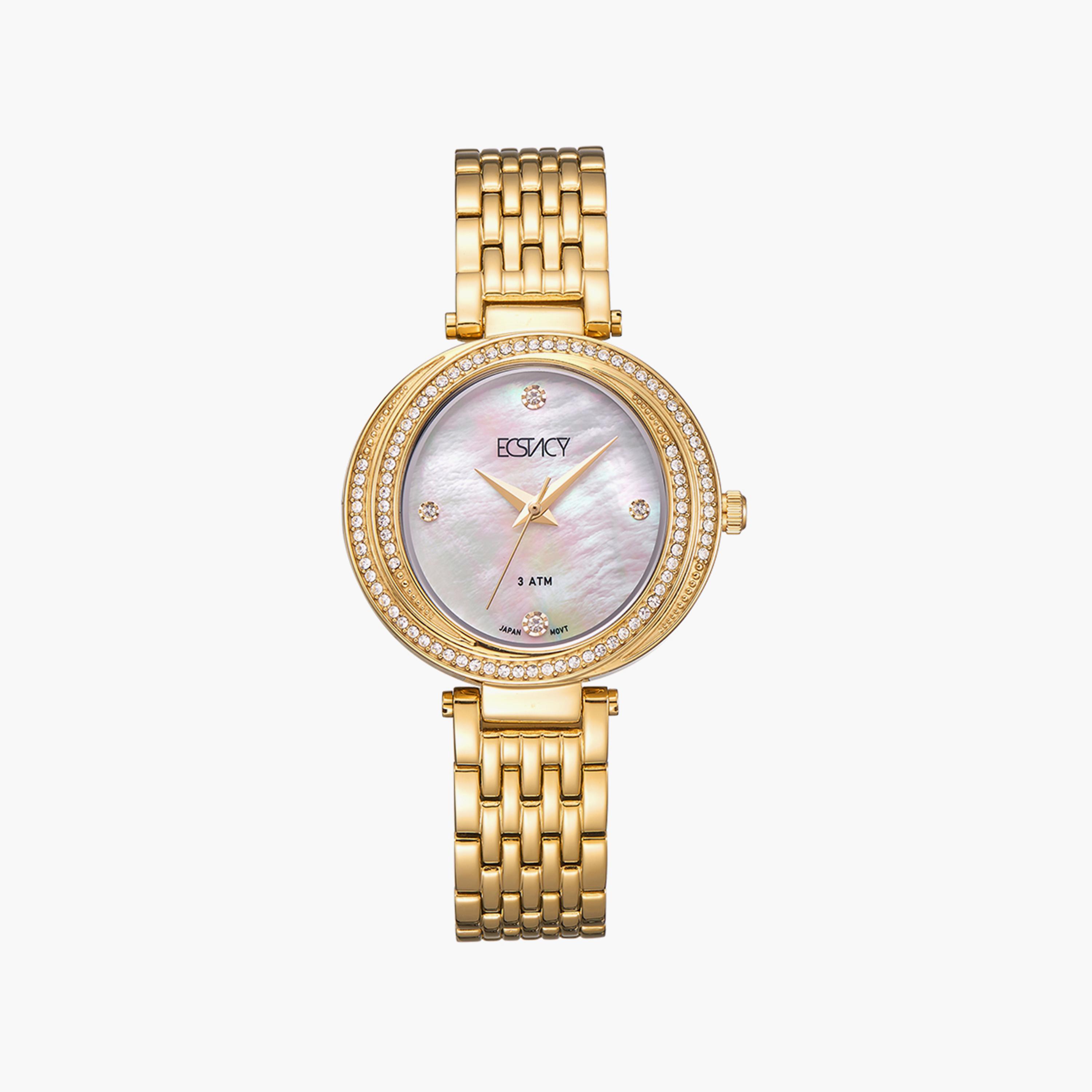 ساعة إكستاسي ذو انالوج للنساء بسوار ذهبي مع ستانلس ستيل | E8513-GBGM-women-watchesandjewellery-watches-image-1