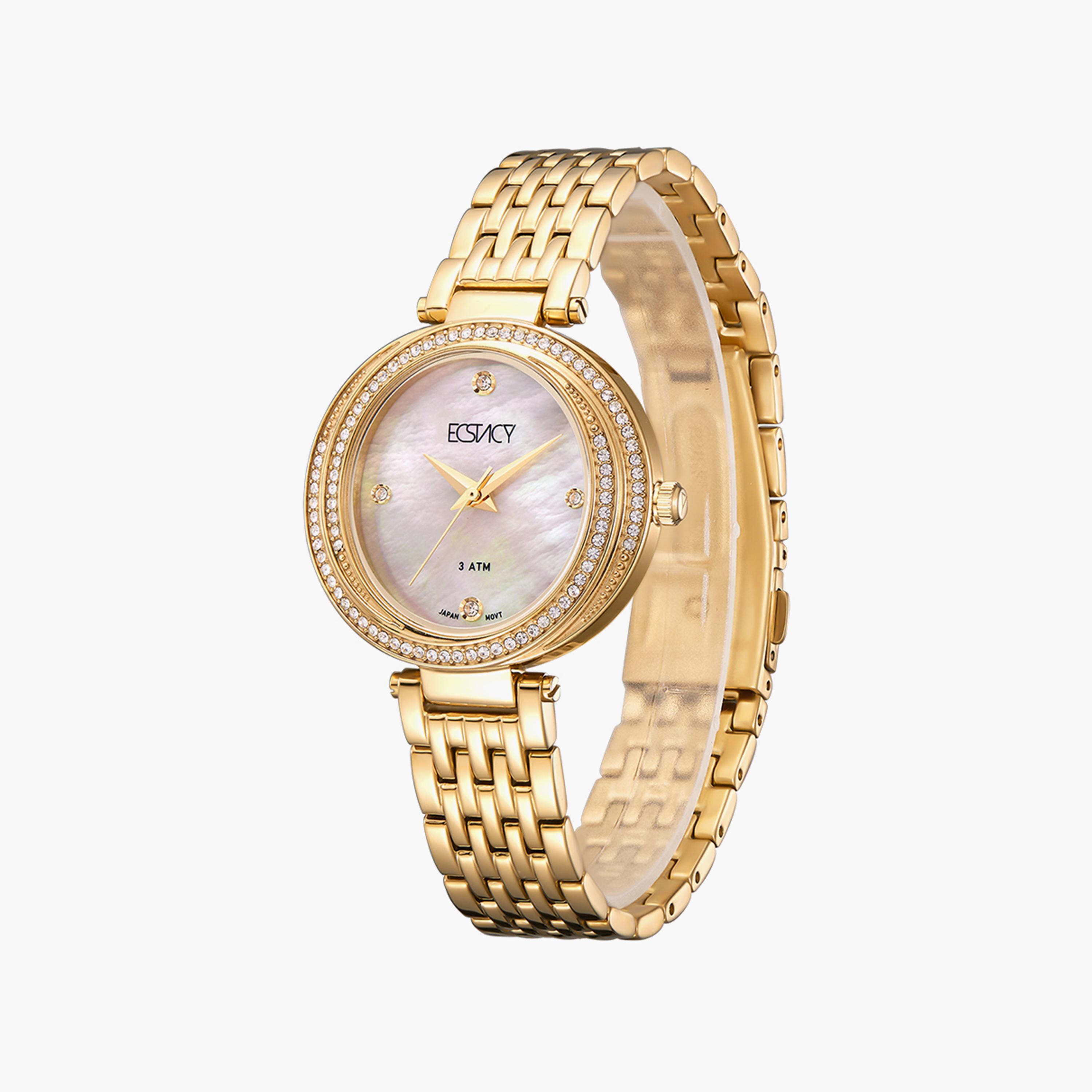 ساعة إكستاسي ذو انالوج للنساء بسوار ذهبي مع ستانلس ستيل | E8513-GBGM-women-watchesandjewellery-watches-image-2