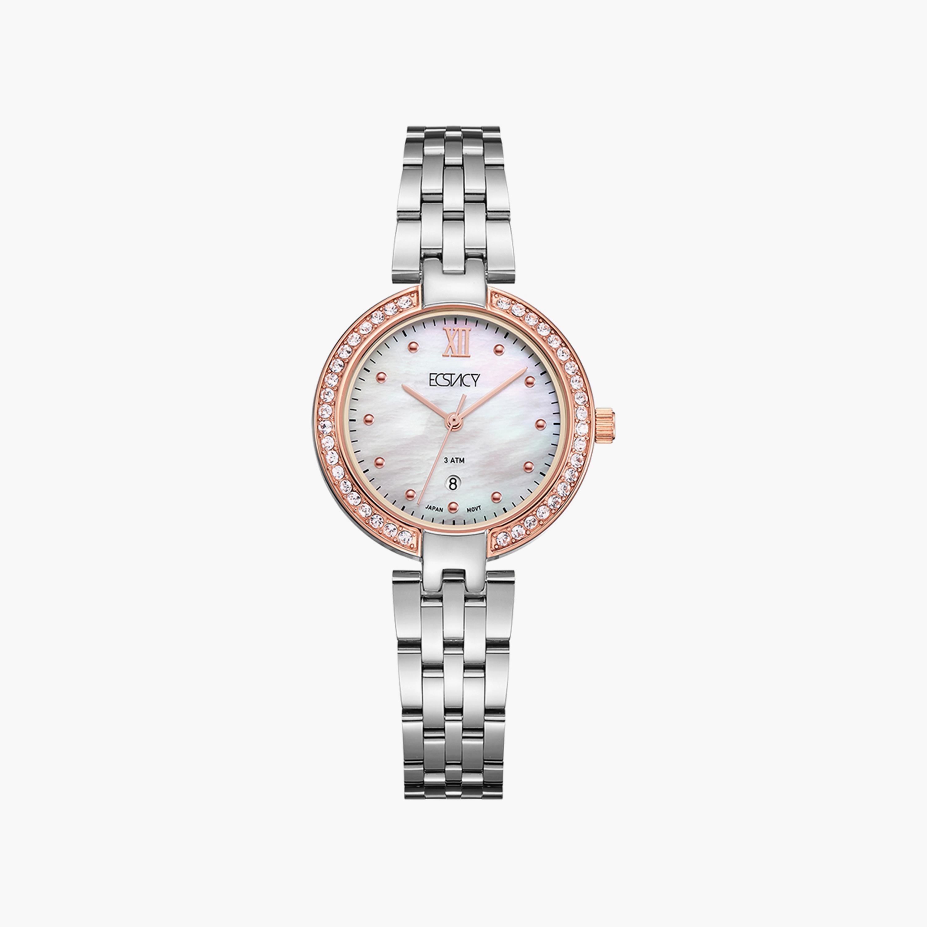 Ecstacy Silver Analog Stainless Steel Strap Watch | E8516-KBSM-women-watchesandjewellery-watches-image-1
