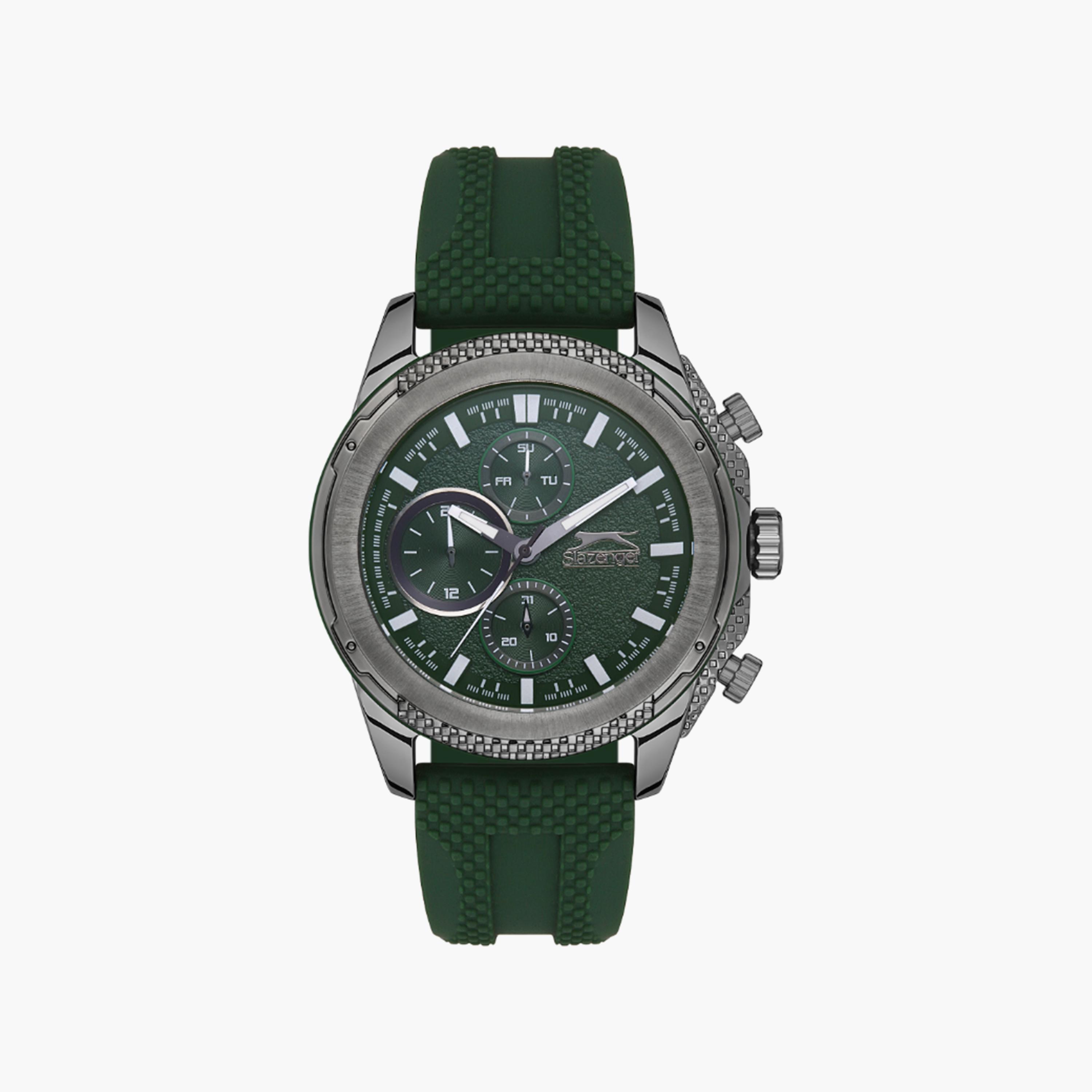 ساعة كرونوغراف بسوار سيليكون اخضر من سلازنجر للرجال | SL.9.2153.2.04-men-watchesandjewellery-watches-image-1