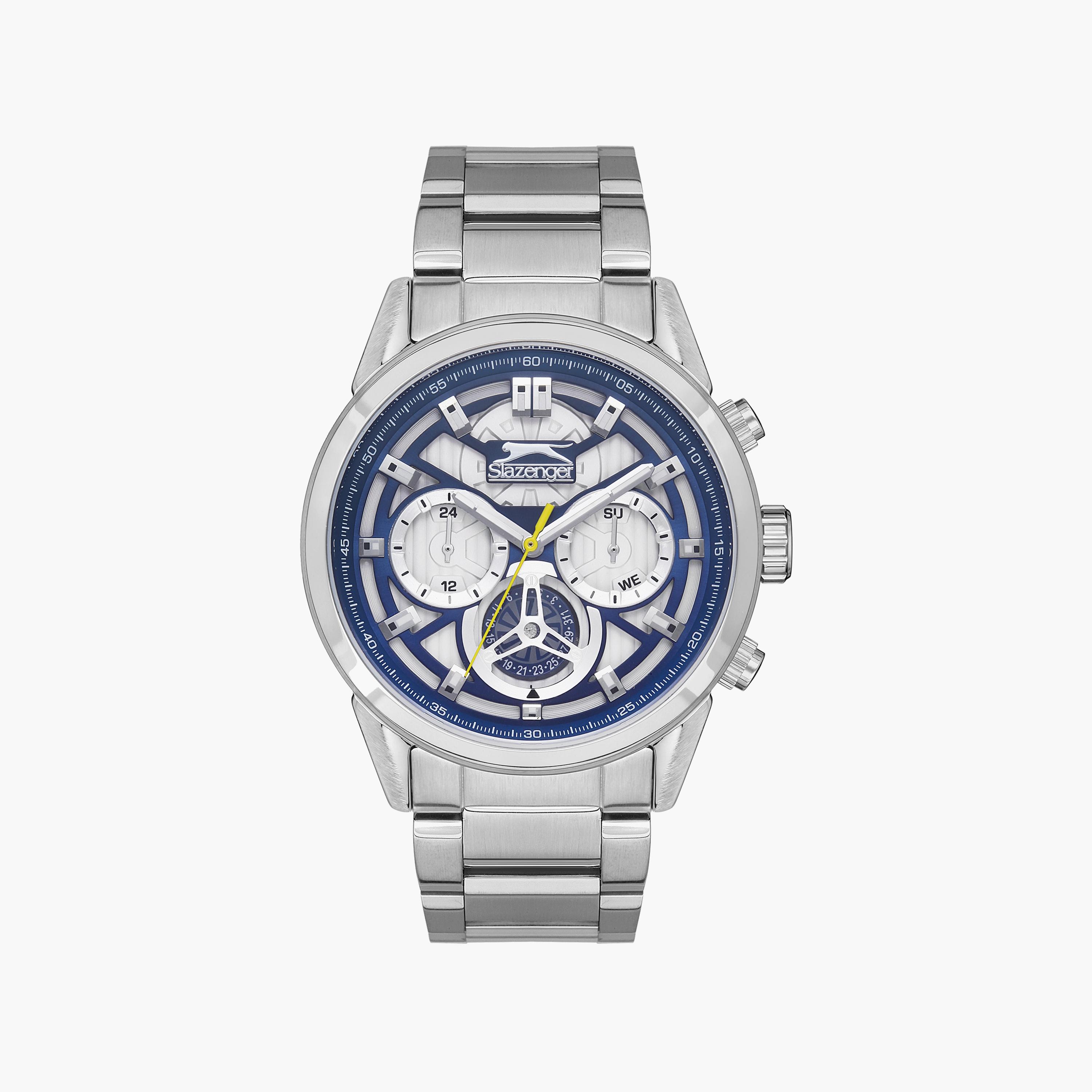 ساعة كرونوغراف فضية بسوار ستانلس ستيل من سلازنجر للرجال | SL.9.2157.2.04-men-watchesandjewellery-watches-image-1