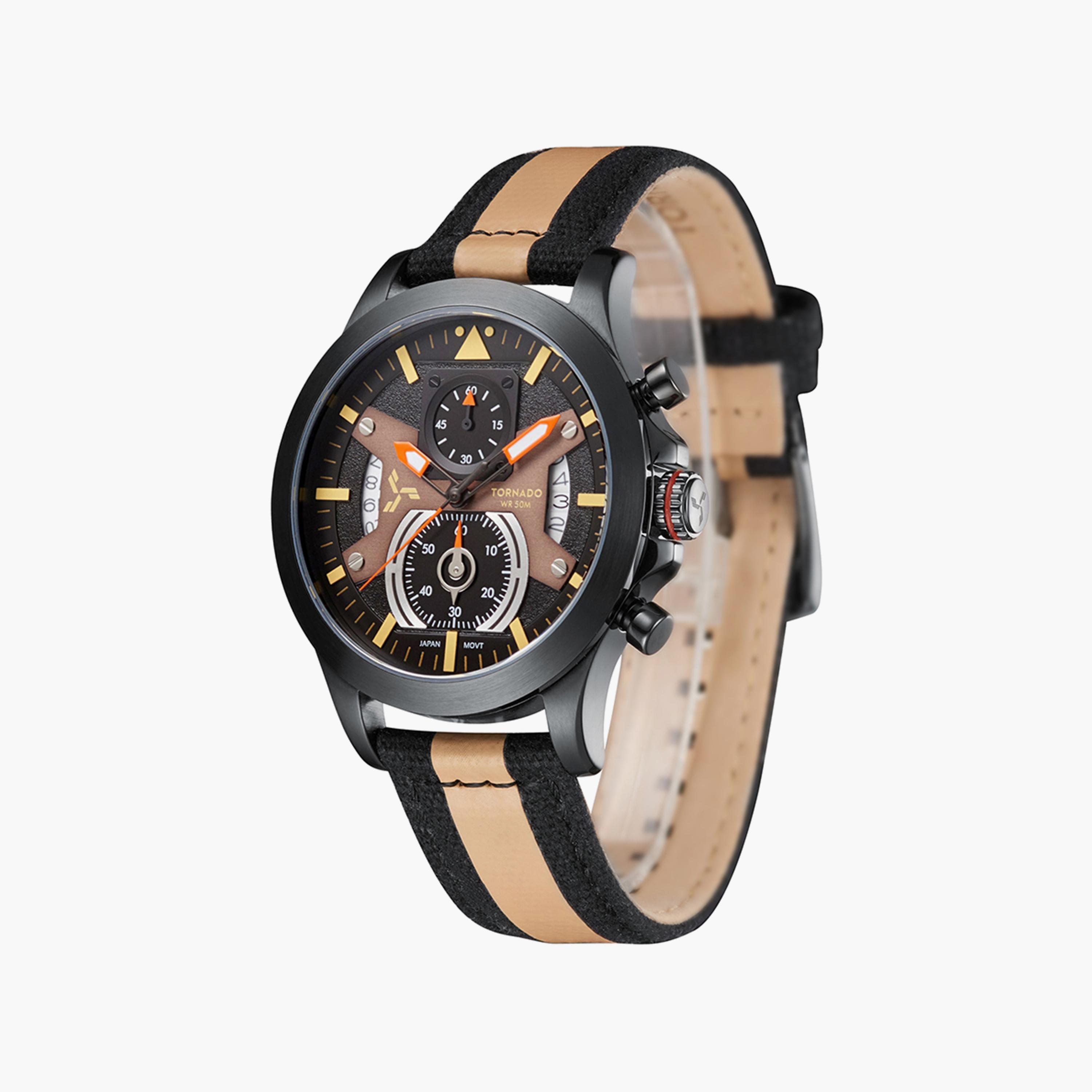 ساعة تورنادو ذو كرونوغراف بسوار نايلون أسود للرجال | T20101-XNFB-men-watchesandjewellery-watches-image-2