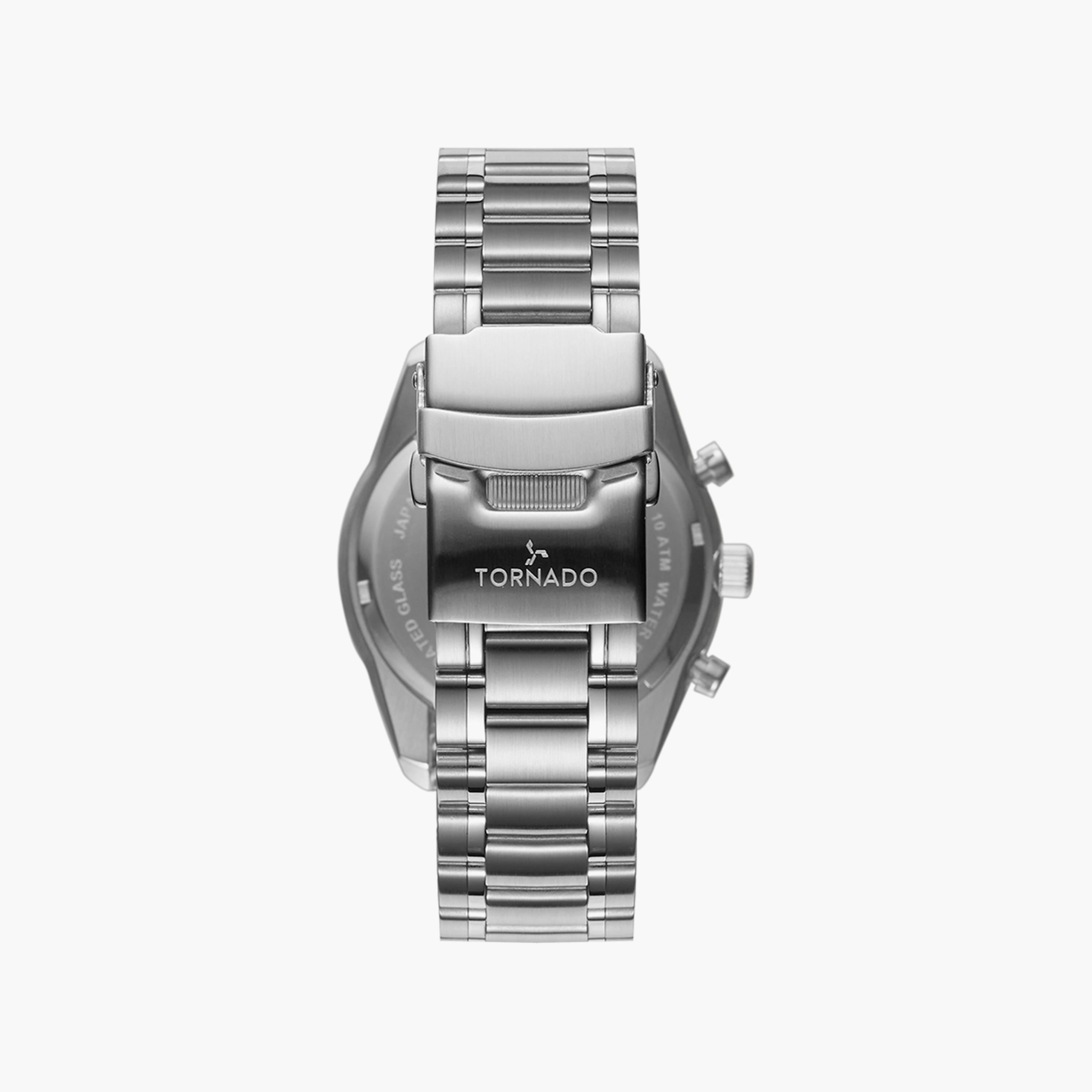 ساعة كرونوغراف فضية بسوار ستانلس ستيل من تورنادو للرجال | T20103B-SBSWG-men-watchesandjewellery-watches-image-3