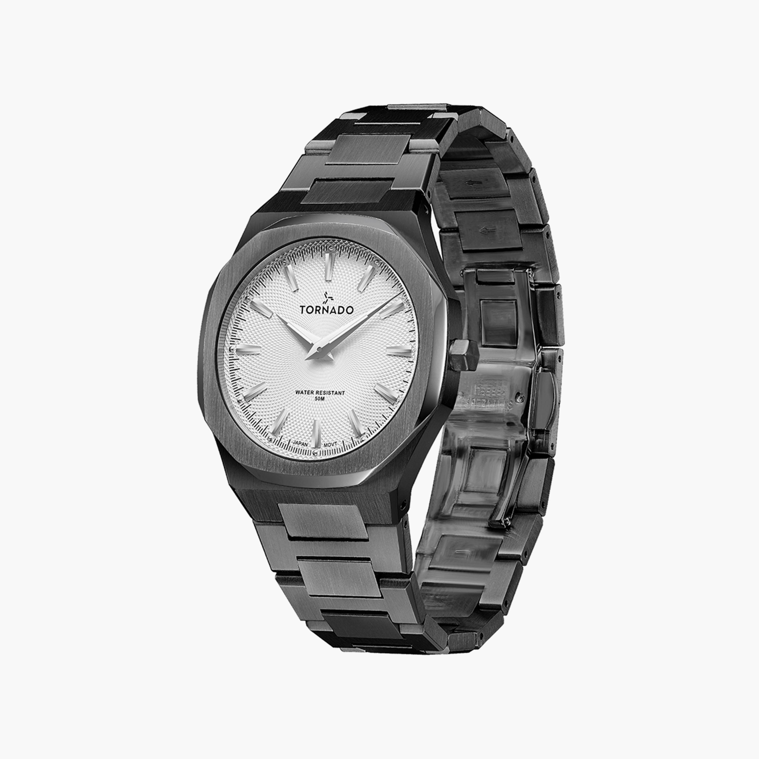Tornado Men's Black Analog Stainless Steel Strap Watch | T21003-BBBWX-men-watchesandjewellery-watches-image-2