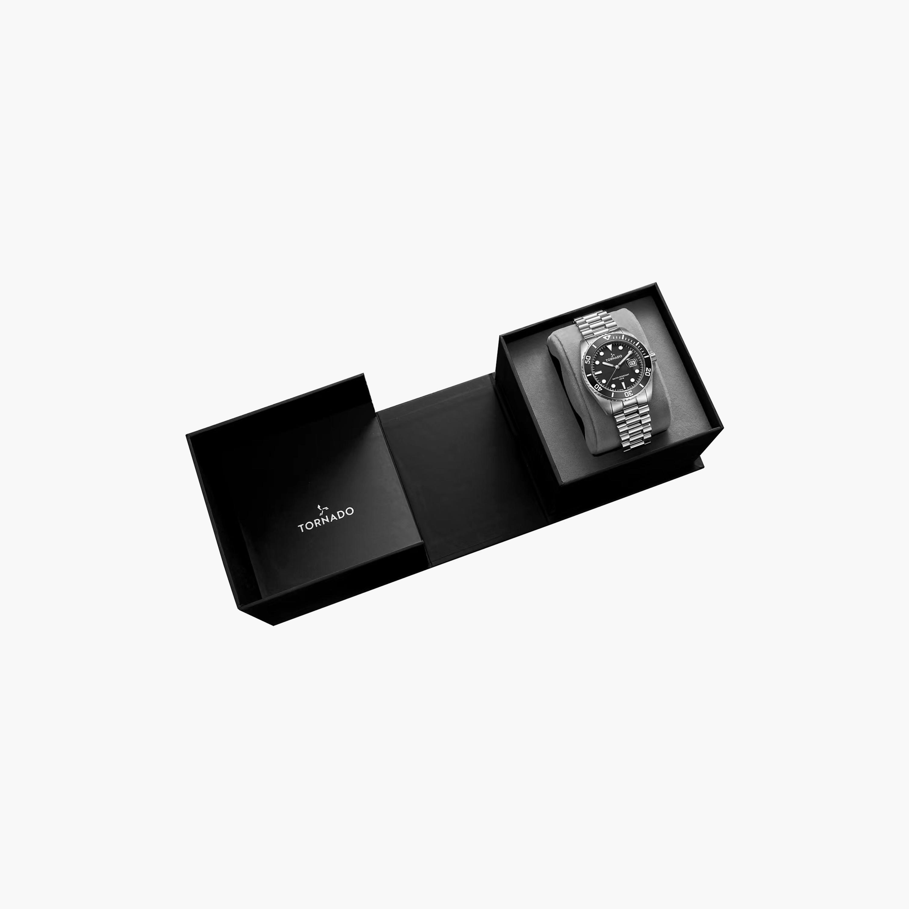 ساعة أنالوج فضية بسوار ستانلس ستيل من تورنادو للرجال | T22001-SBSB-men-watchesandjewellery-watches-image-4