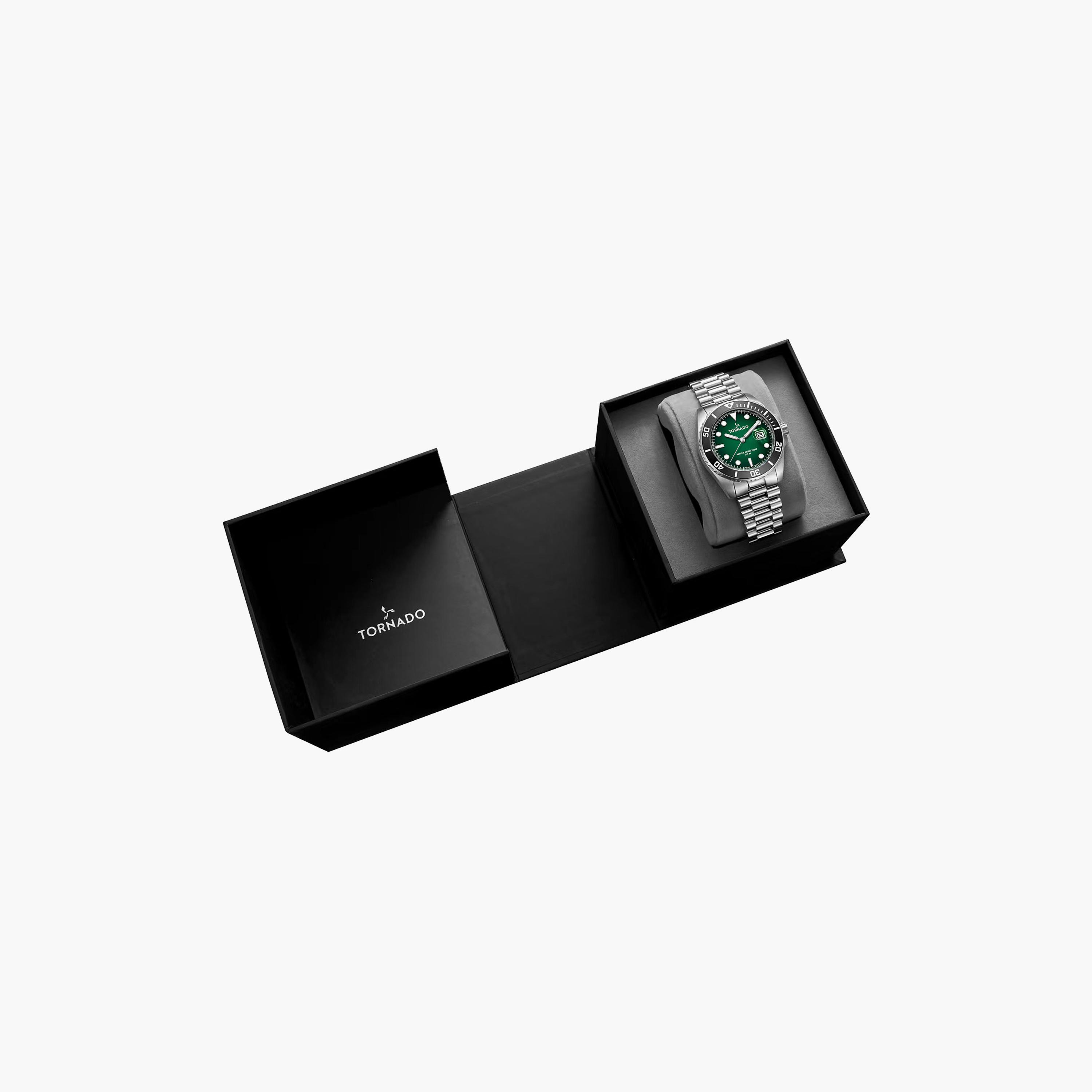 ساعة أنالوج فضية بسوار ستانلس ستيل من تورنادو للرجال | T22001-SBSHB-men-watchesandjewellery-watches-image-4
