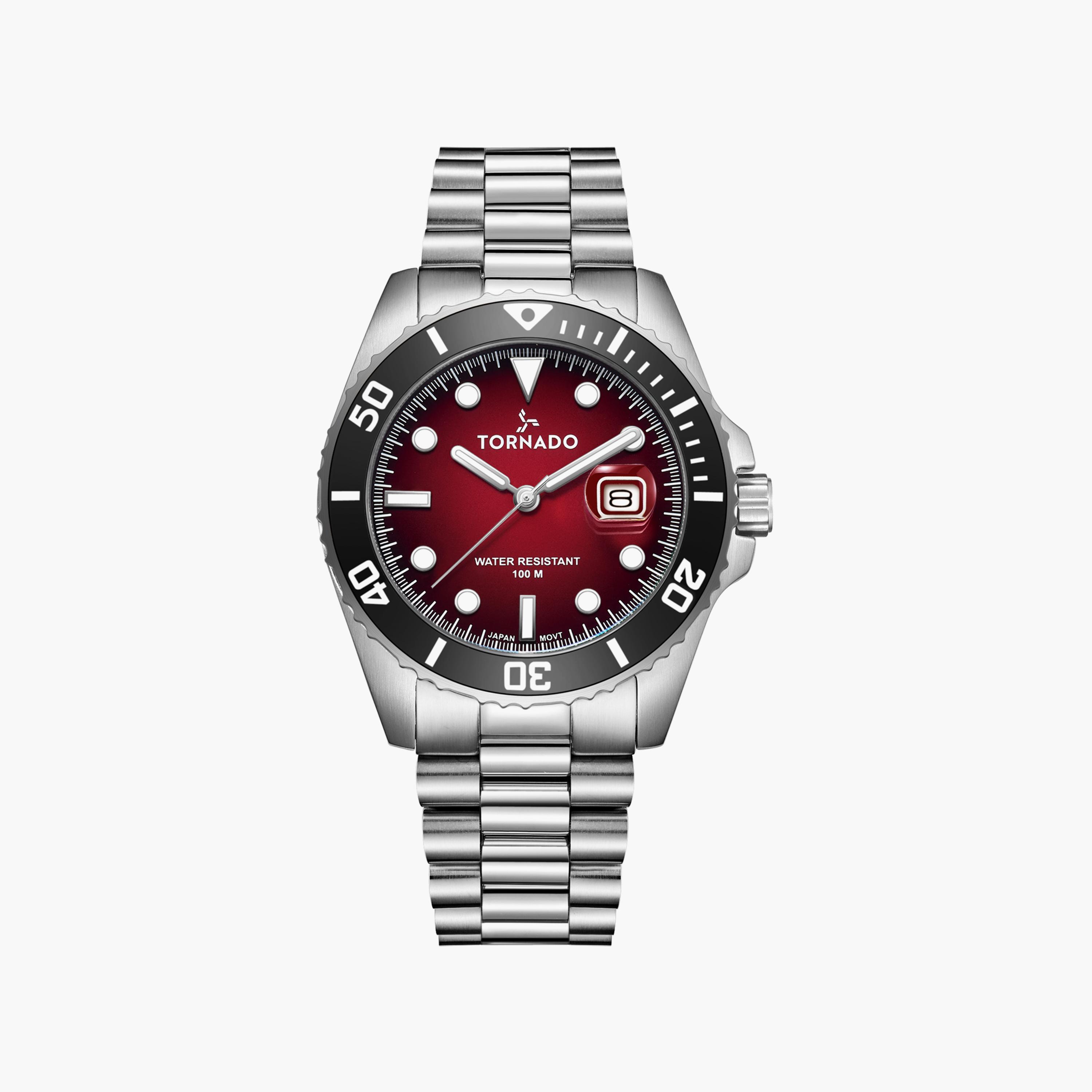 Tornado Men's Silver Analog Stainless Steel Strap Watch | T22001-SBSMB-men-watchesandjewellery-watches-image-1