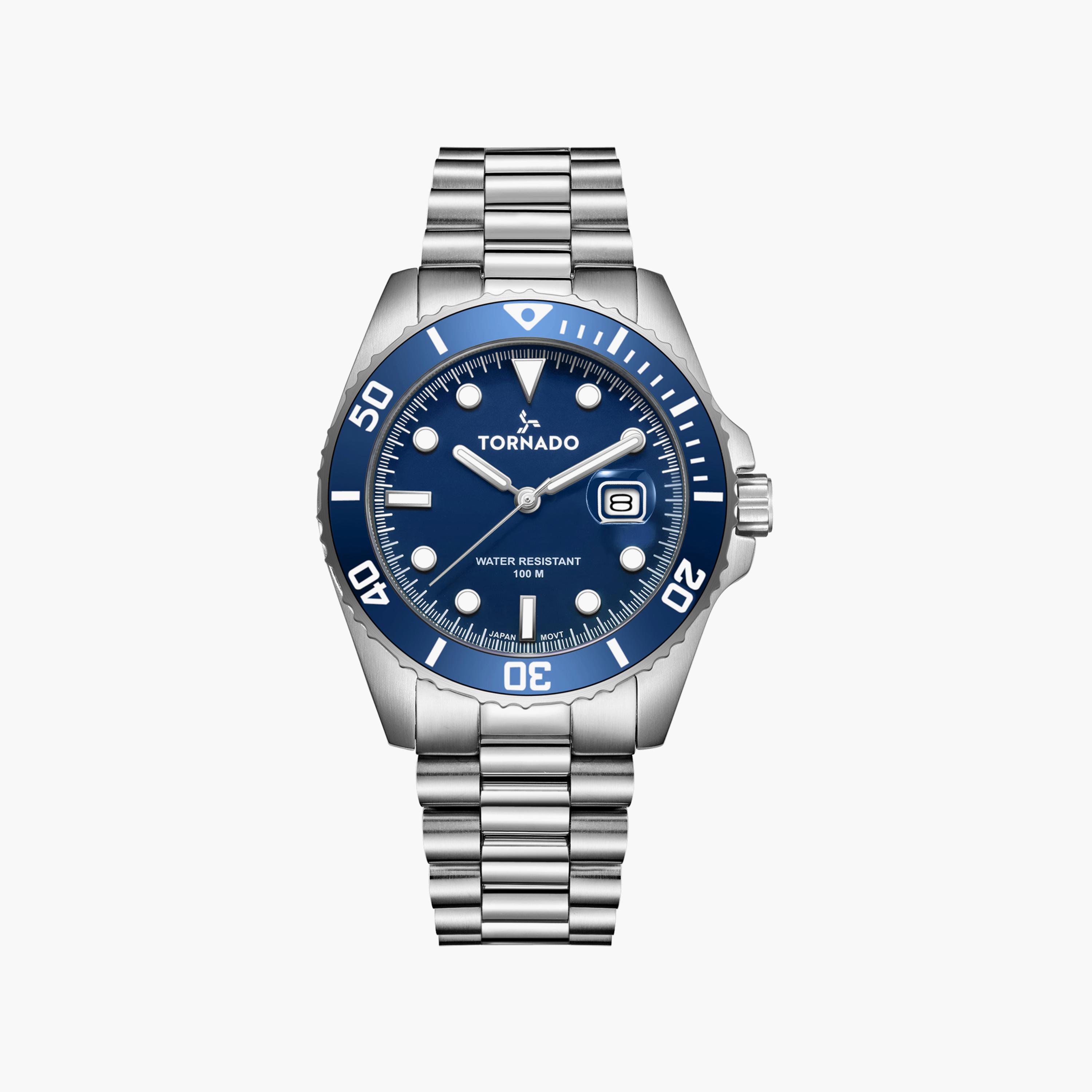 Tornado Men's Silver Analog Stainless Steel Strap Watch | T22001-SBSN-men-watchesandjewellery-watches-image-1
