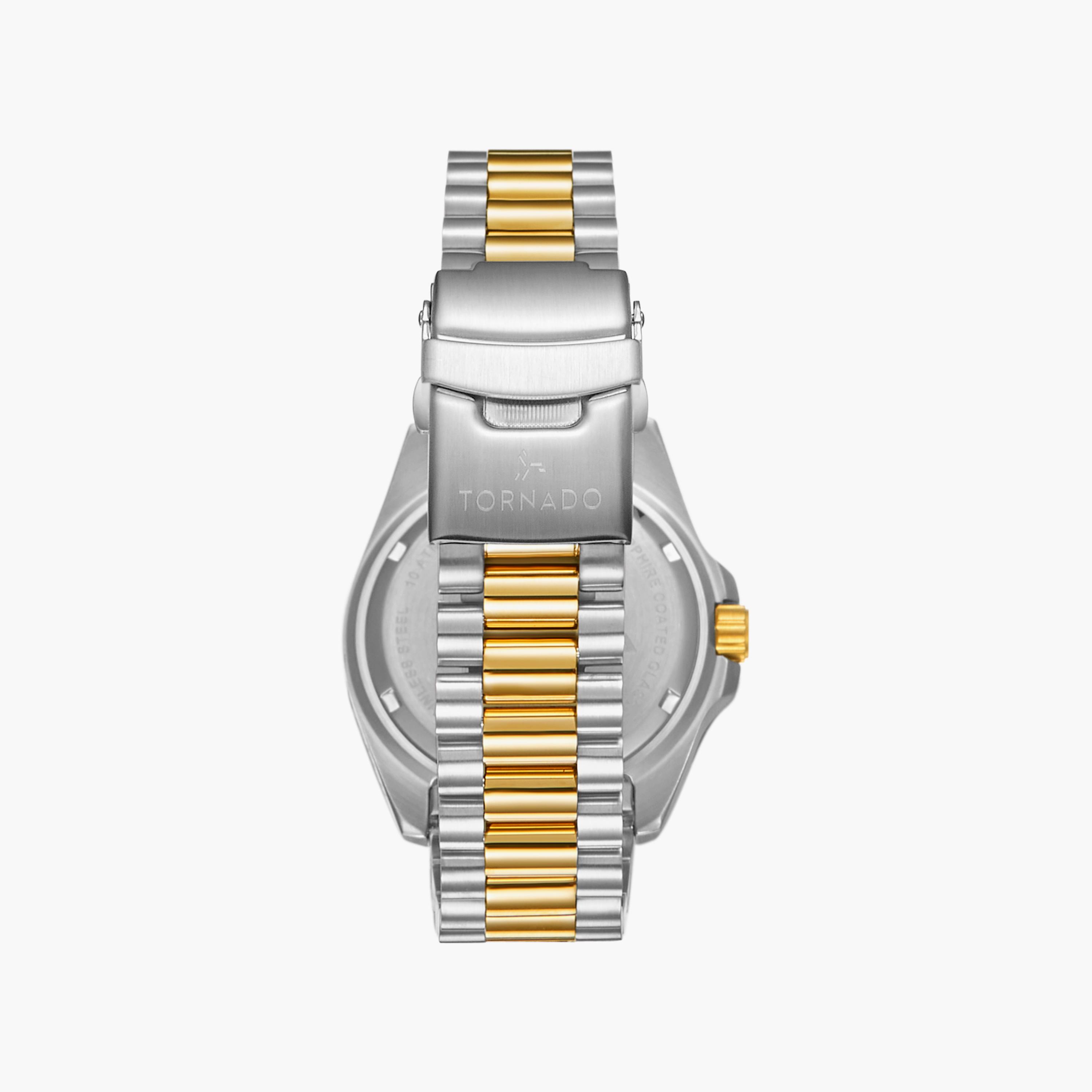 Tornado Men's Silver & Rose Gold Analog Stainless Steel Strap Watch | T22001-TBTH-men-watchesandjewellery-watches-image-3