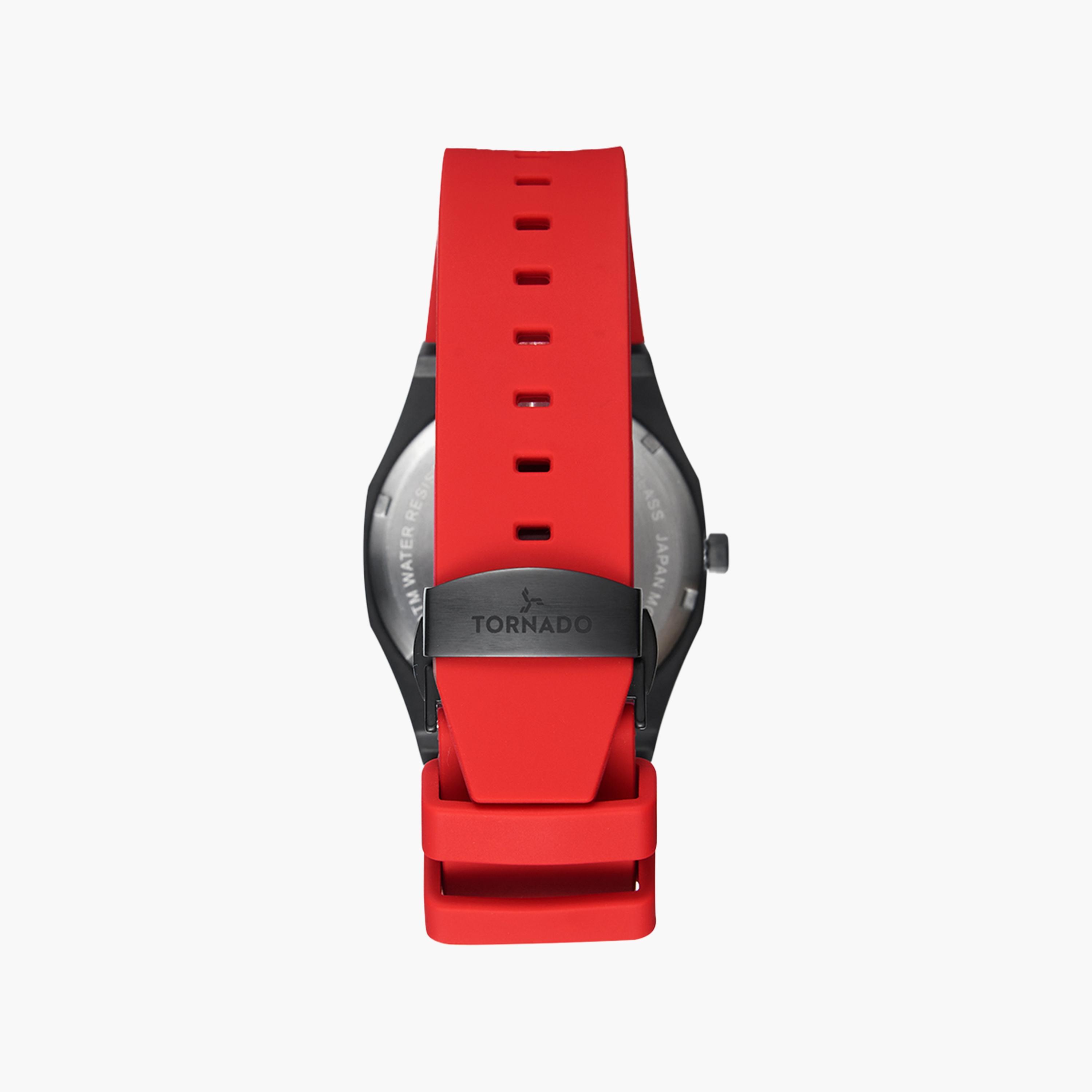 Tornado Men's Red Analog Silicone Strap Watch | T22002-BSRB-men-watchesandjewellery-watches-image-3
