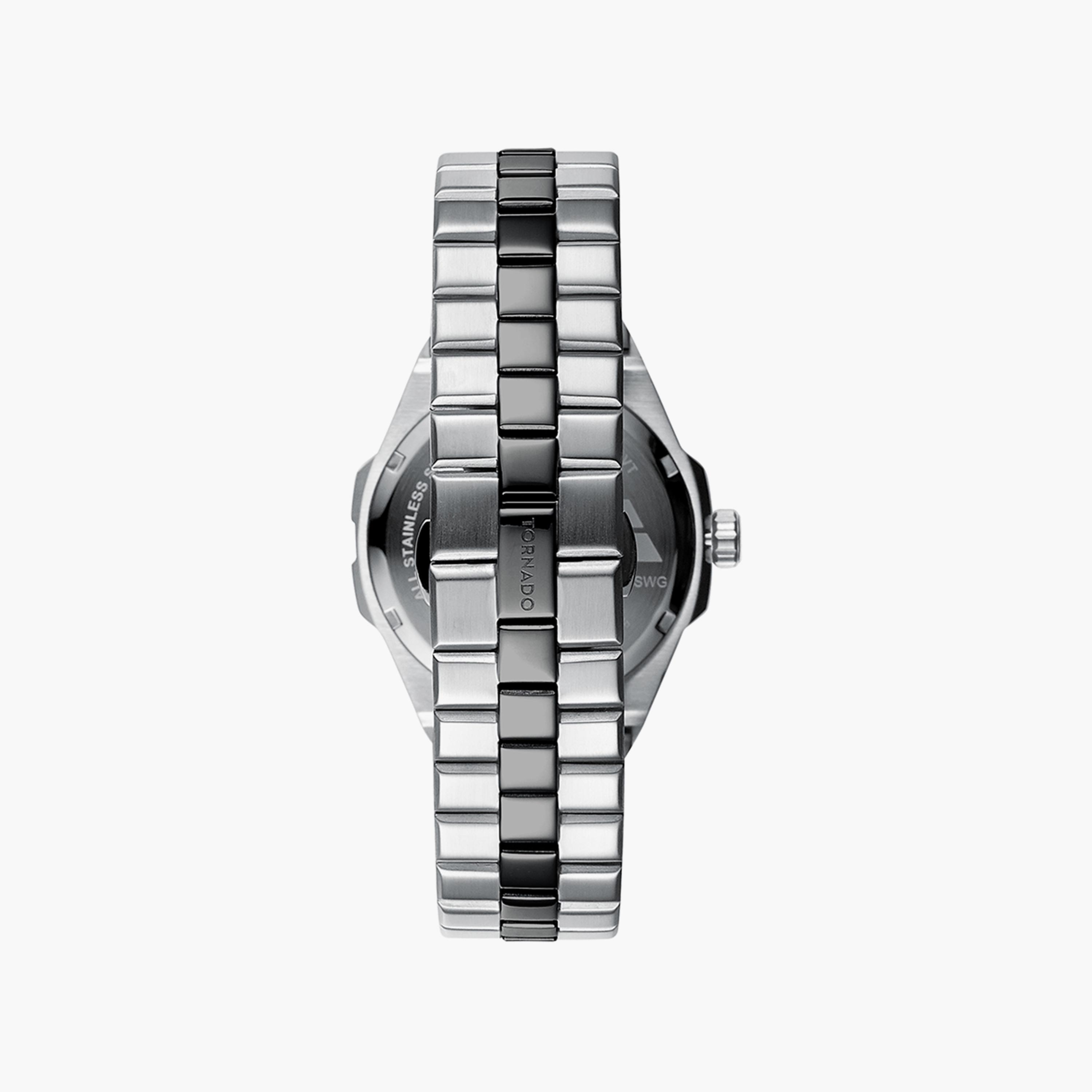 ساعة أنالوج الرمادية بسوار ستانلس ستيل من تورنادو للرجال | T8007B-YBYB-men-watchesandjewellery-watches-image-3
