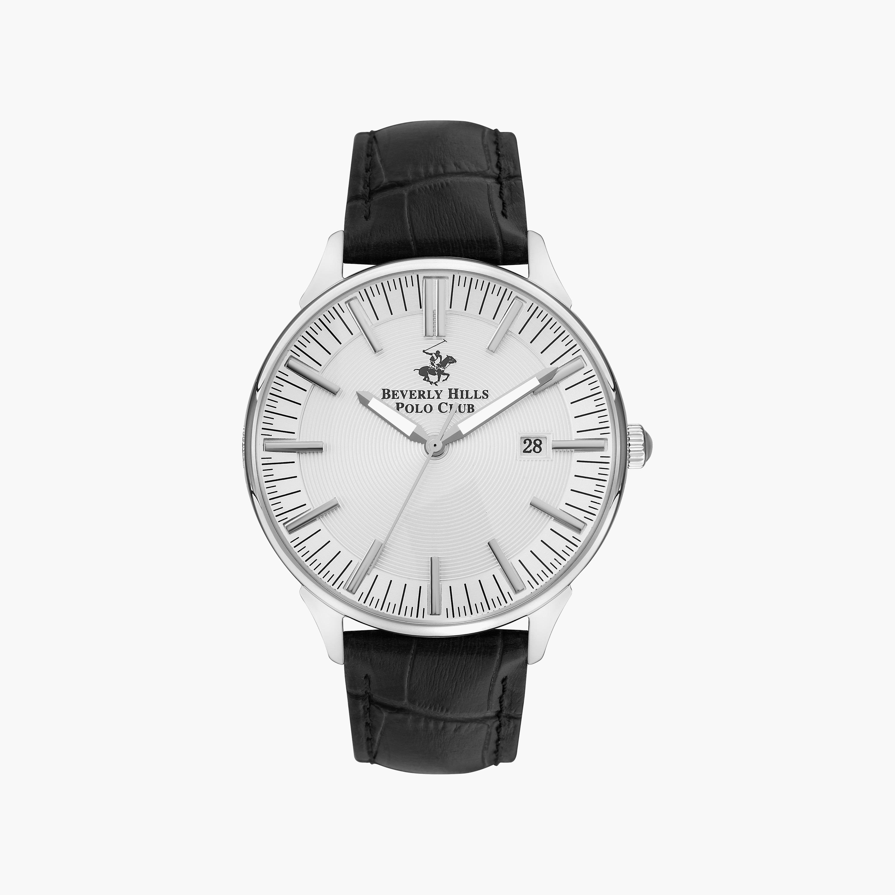 Beverly Hills Polo Club Men's Black Analog Leather Strap Watch | BP3342X.331-men-watchesandjewellery-watches-image-1