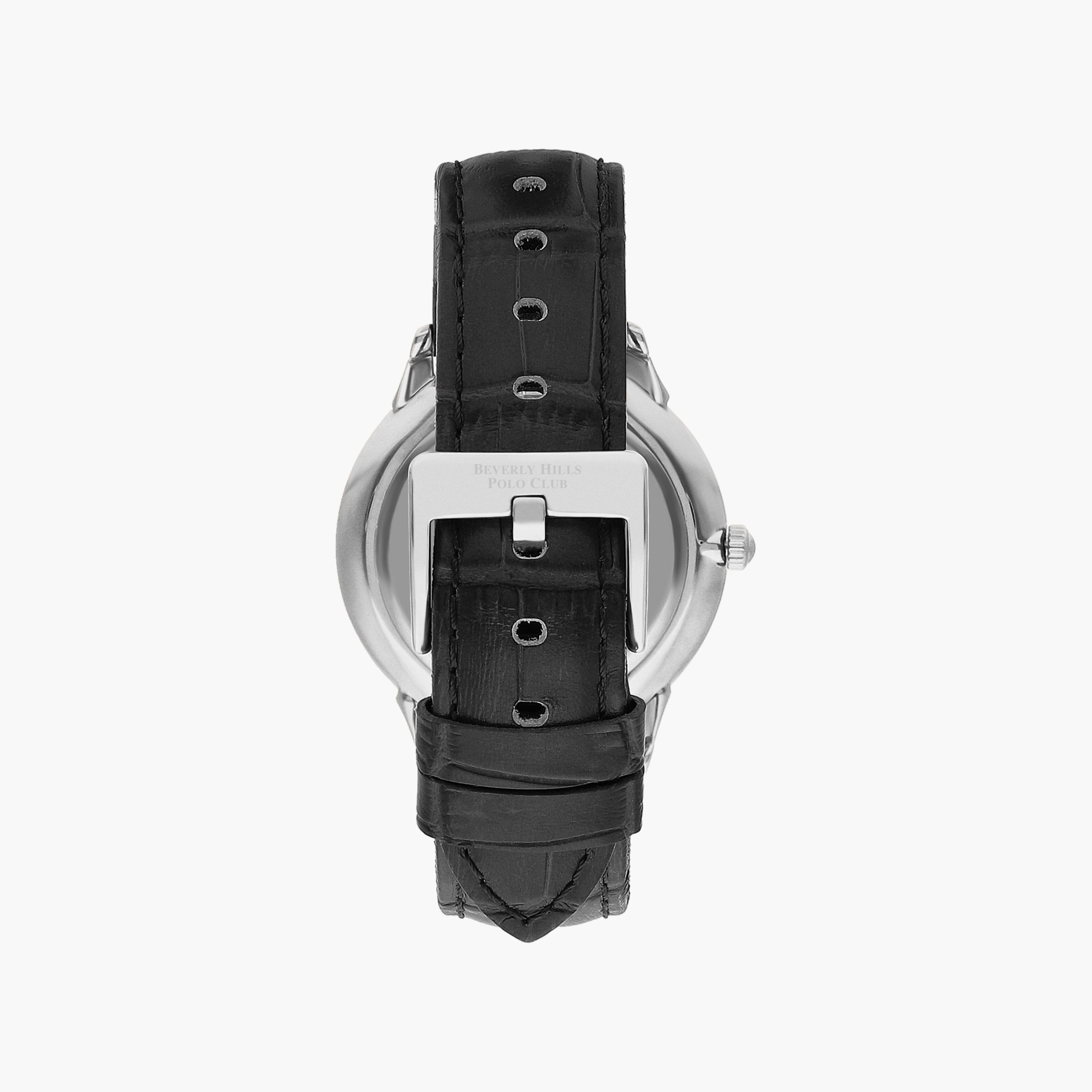 Beverly Hills Polo Club Men's Black Analog Leather Strap Watch | BP3342X.331-men-watchesandjewellery-watches-image-3