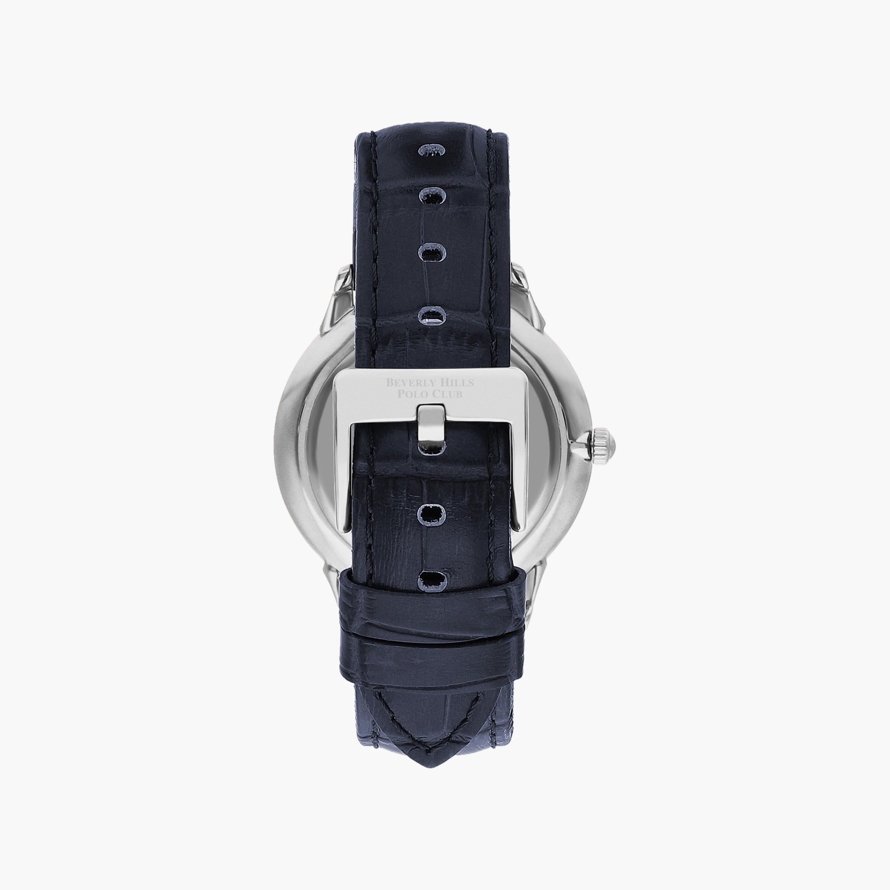 ساعة أنالوج من بيفرلي هيلز بولو كلوب بسوار جلدي أزرق داكن للرجال | BP3342X.399-men-watchesandjewellery-watches-image-3