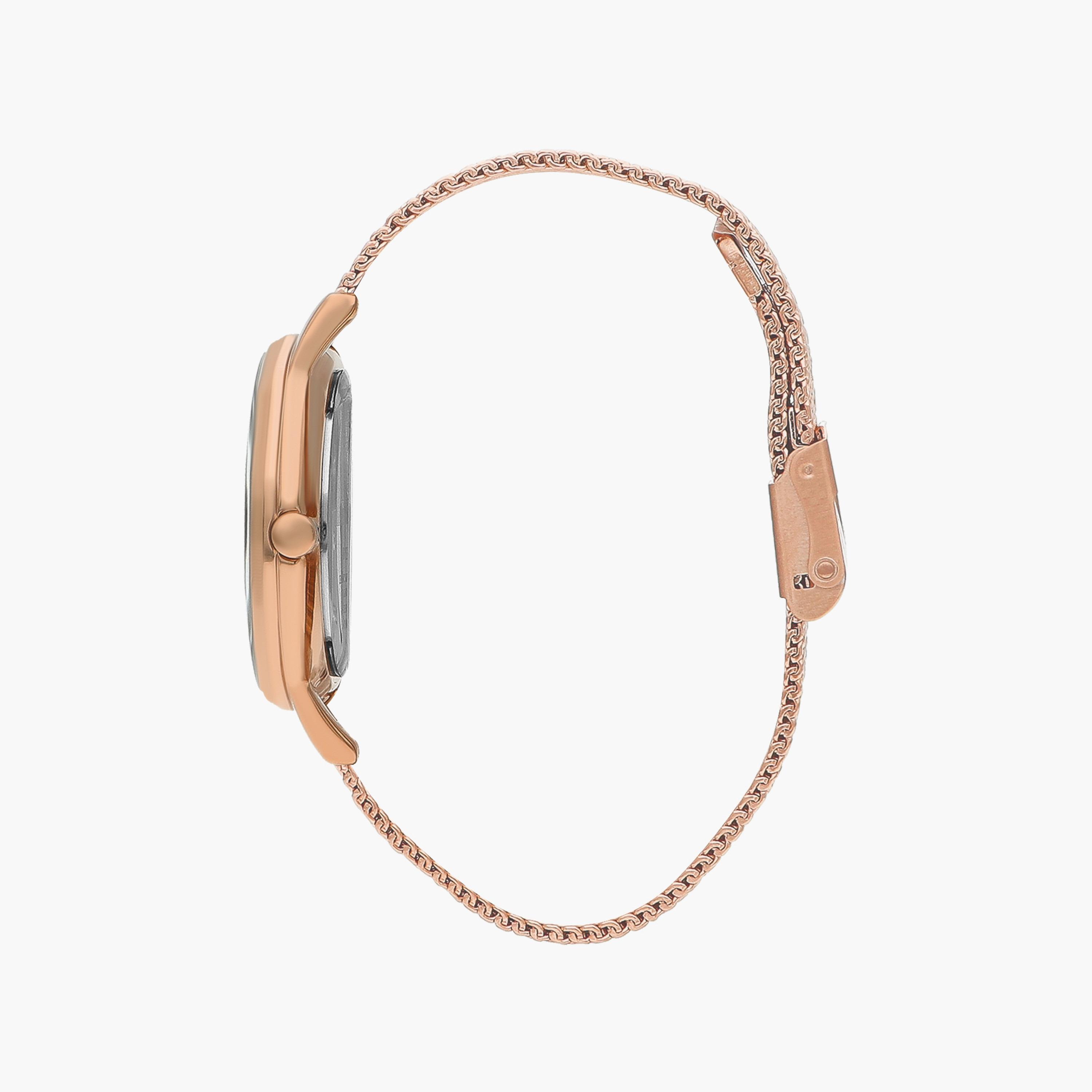 ساعة أنالوج من بيفرلي هيلز بولو كلوب للنساء بسوار شبكي ذهبي وردي | BP3394C.430-women-watchesandjewellery-watches-image-2