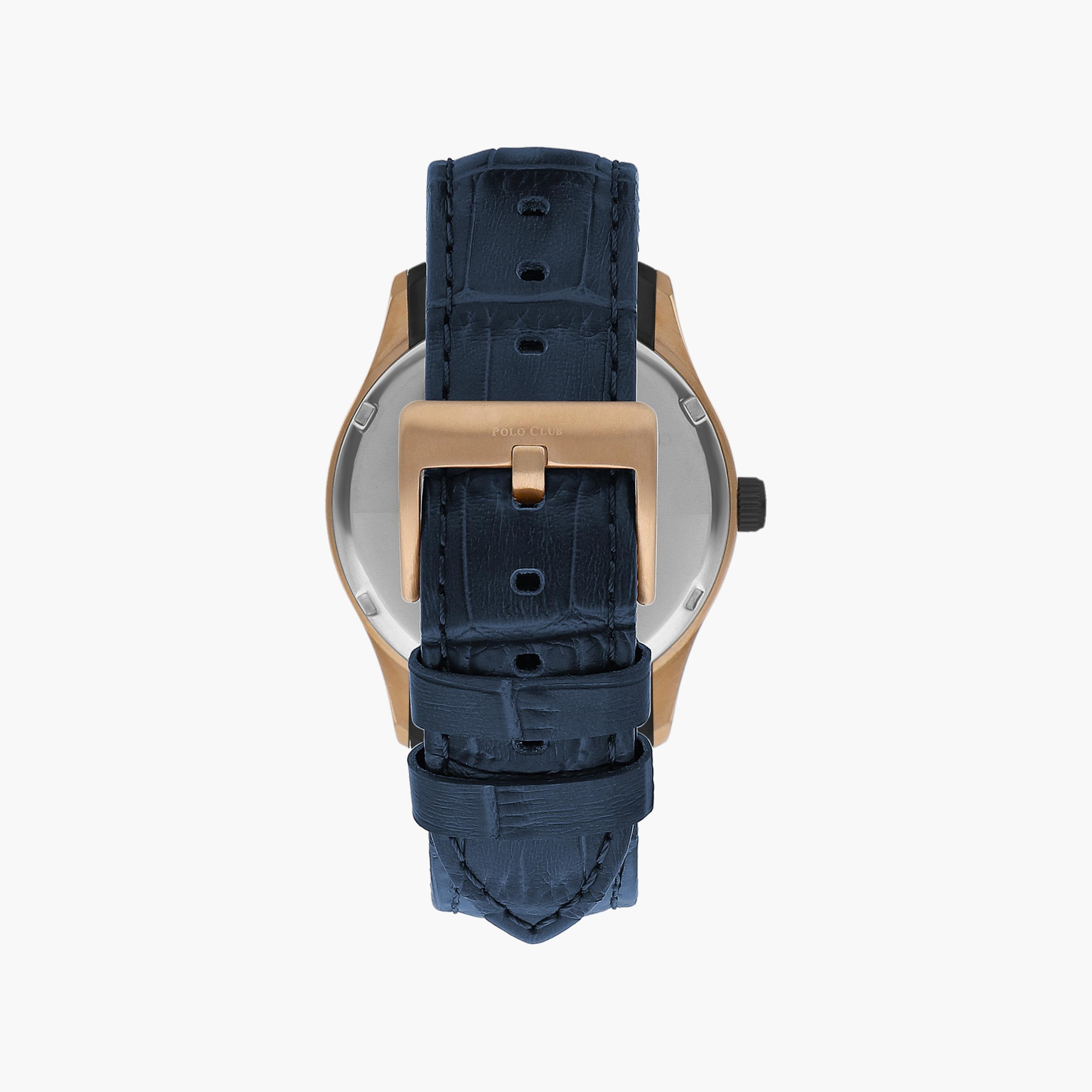 ساعة أنالوج من بيفرلي هيلز بولو كلوب بسوار جلدي أزرق داكن للرجال | BP3410X.999-men-watchesandjewellery-watches-image-3