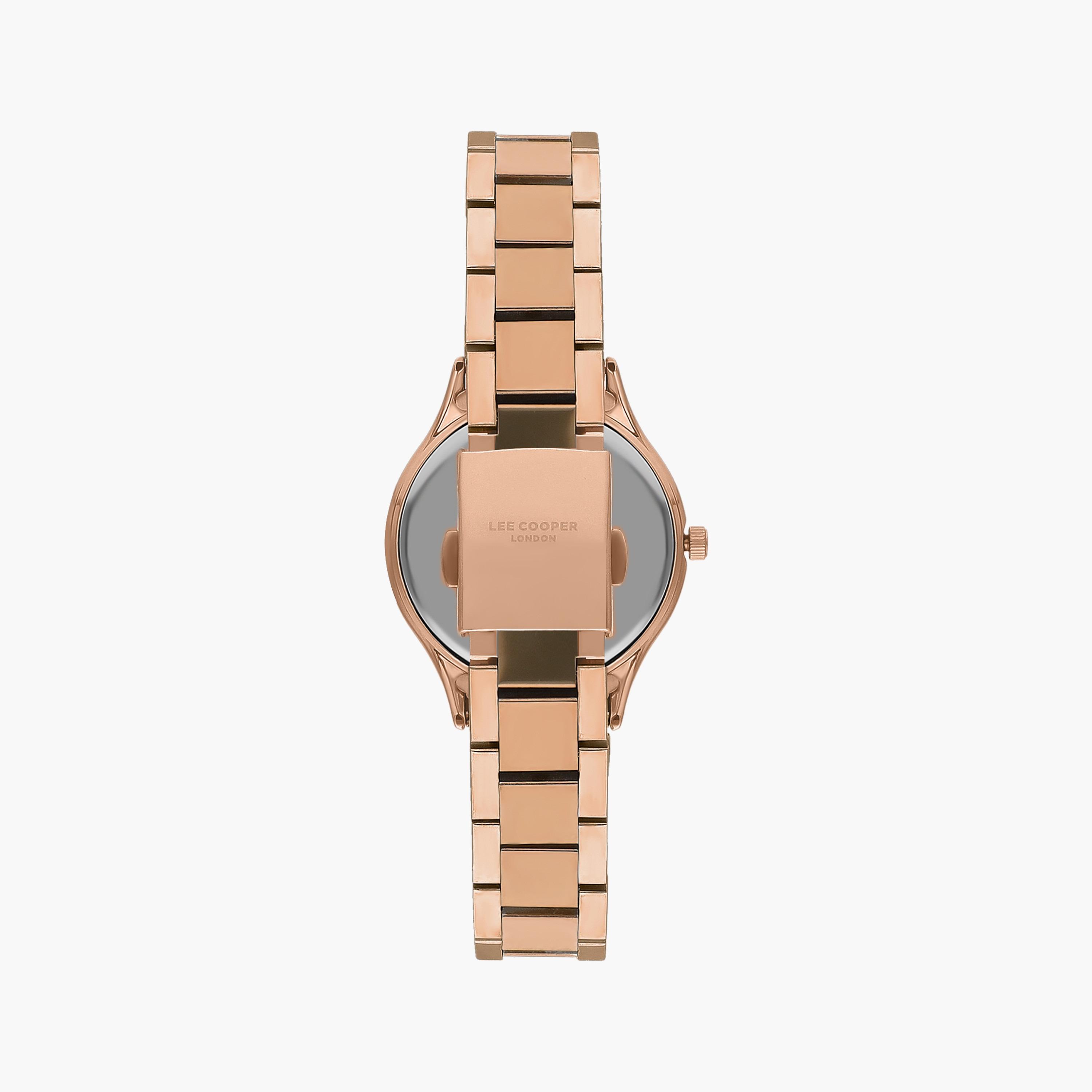 ساعة أنالوج ذهبية وردية بسوار ستانلس ستيل من لي كوبر للنساء | LC07113.420-women-watchesandjewellery-watches-image-3