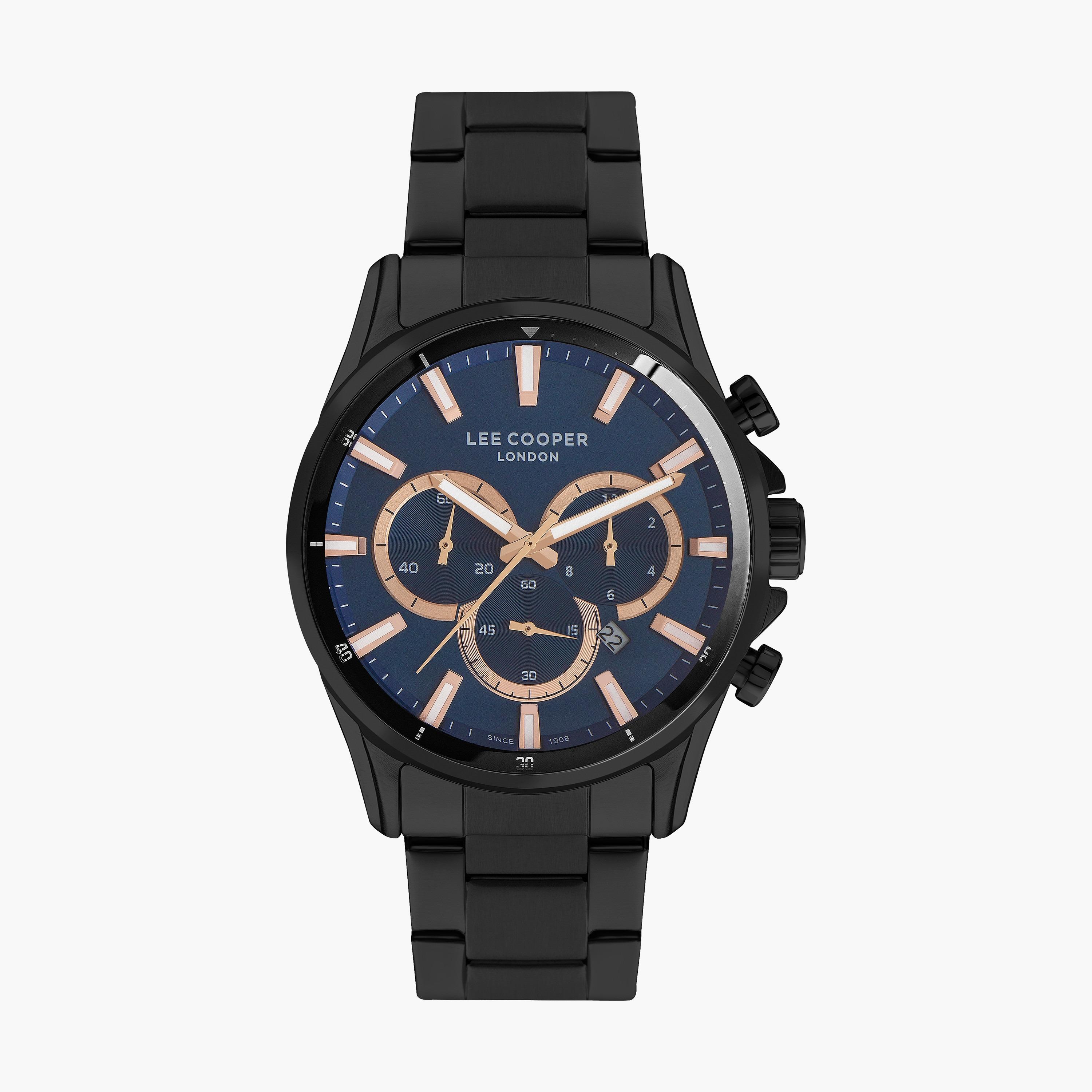 Lee Cooper Men's Black Chronograph Stainless Steel Strap Watch | LC07167.650-men-watchesandjewellery-watches-image-1