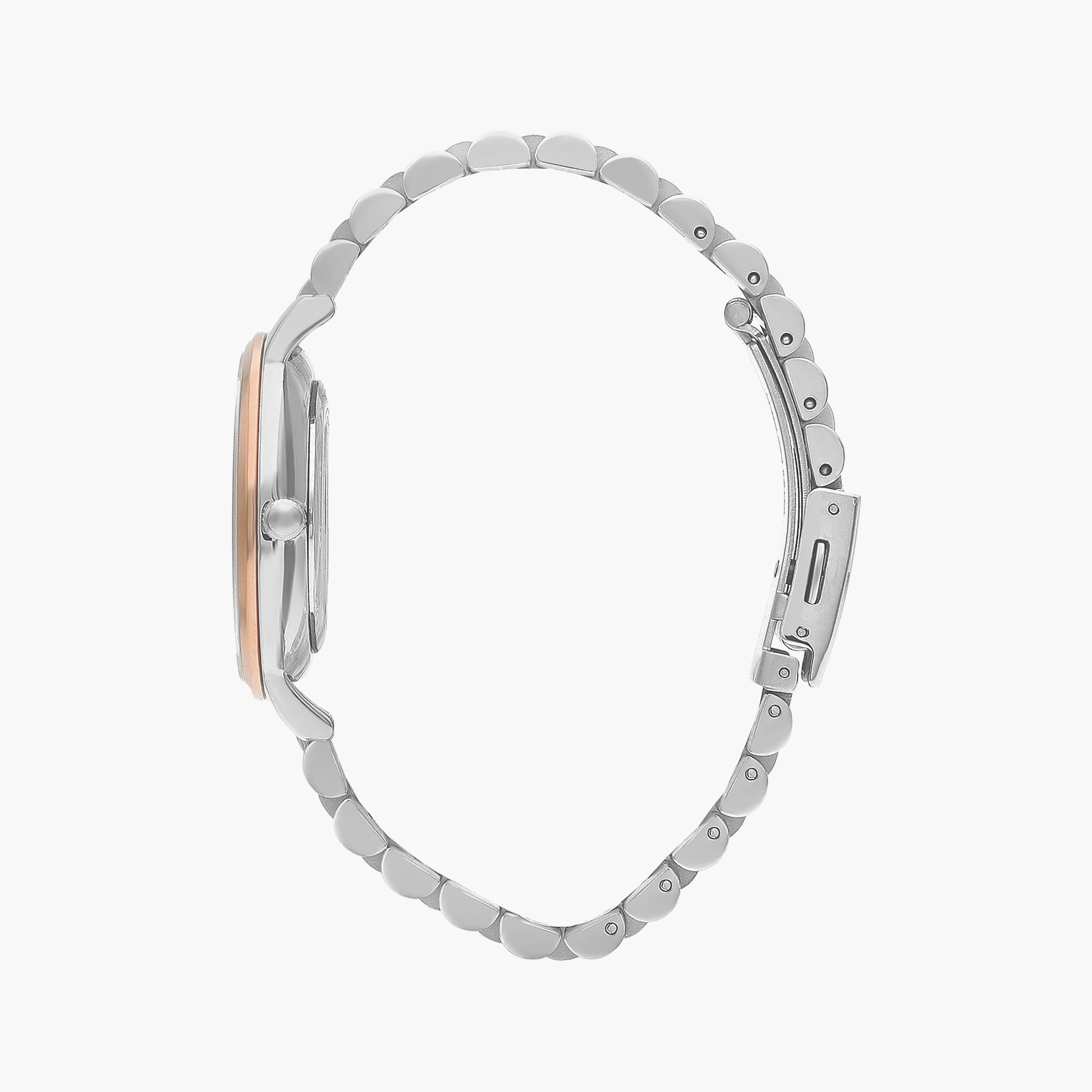 ساعة أنالوج فضية وذهبية وردية بسوار ستانلس ستيل من لي كوبر للنساء | LC07548.520-women-watchesandjewellery-watches-image-2