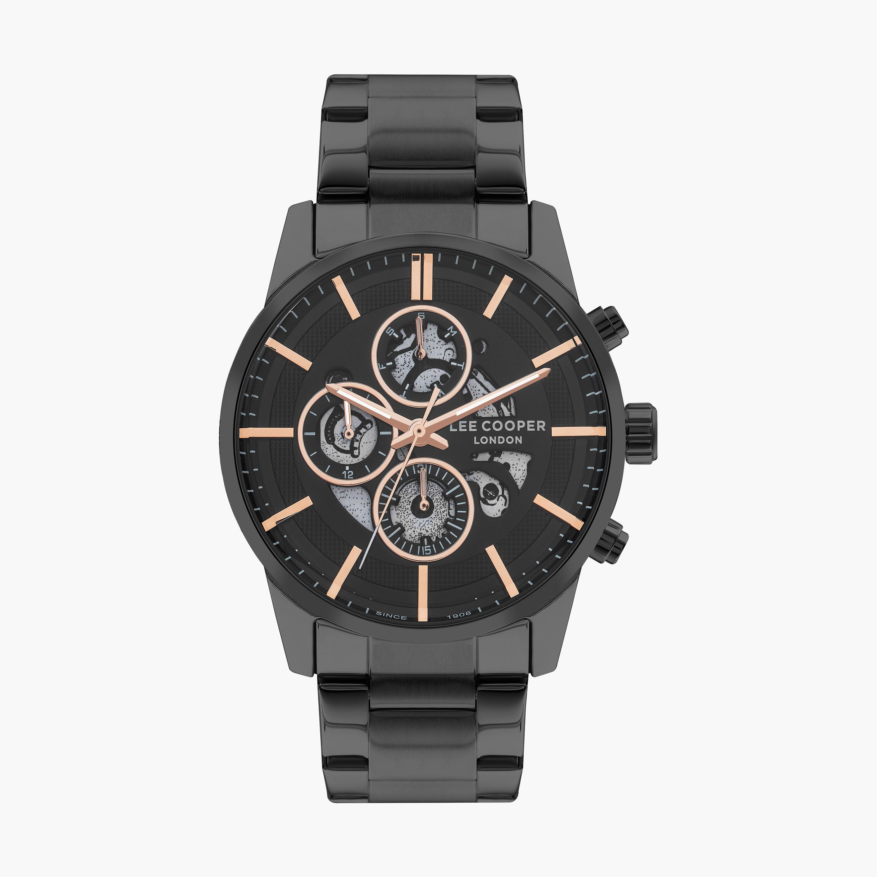 ساعة كرونوغراف رمادية بسوار ستانلس ستيل من لي كوبر للرجال | LC07562.060-men-watchesandjewellery-watches-image-1