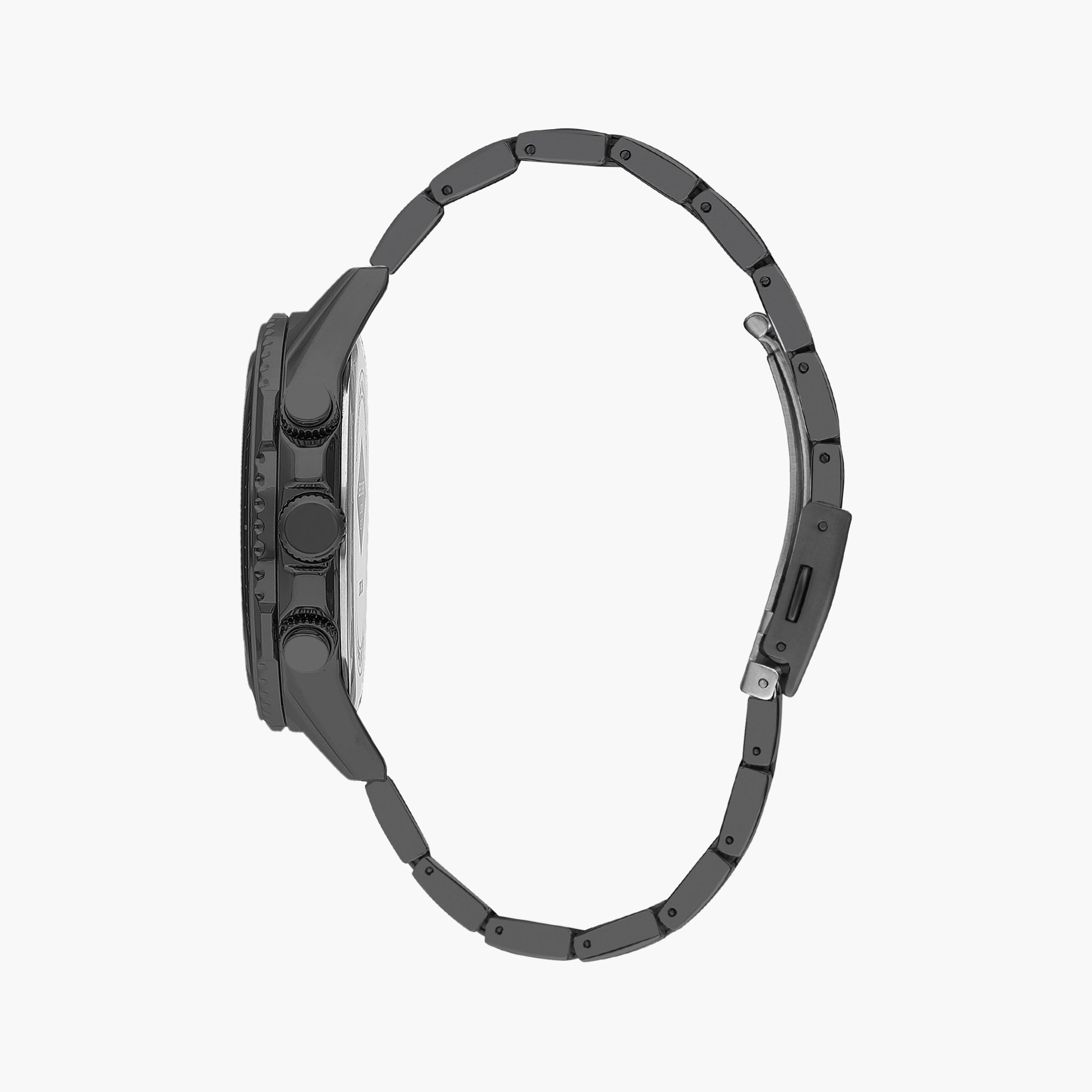 ساعة كرونوغراف سوداء بسوار ستانلس ستيل من لي كوبر للرجال | LC07627.070-men-watchesandjewellery-watches-image-2