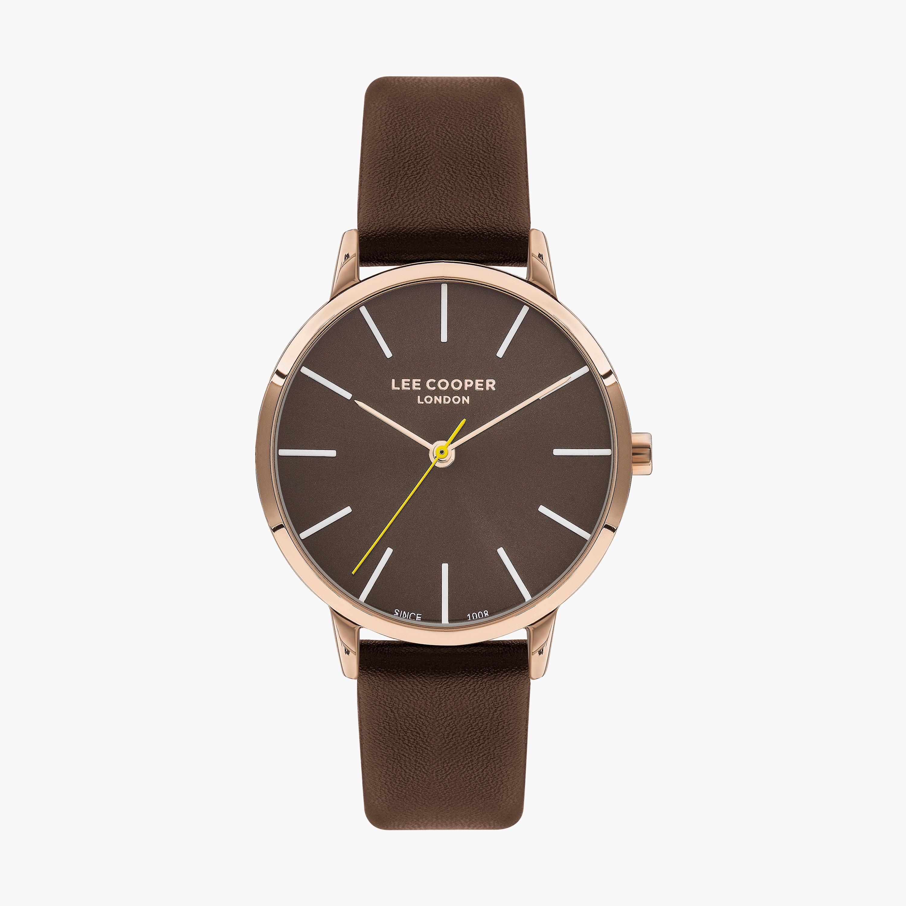 ساعة أنالوج بسوار جلدي بني للنساء من لي كوبر | LC07646.466-women-watchesandjewellery-watches-image-1