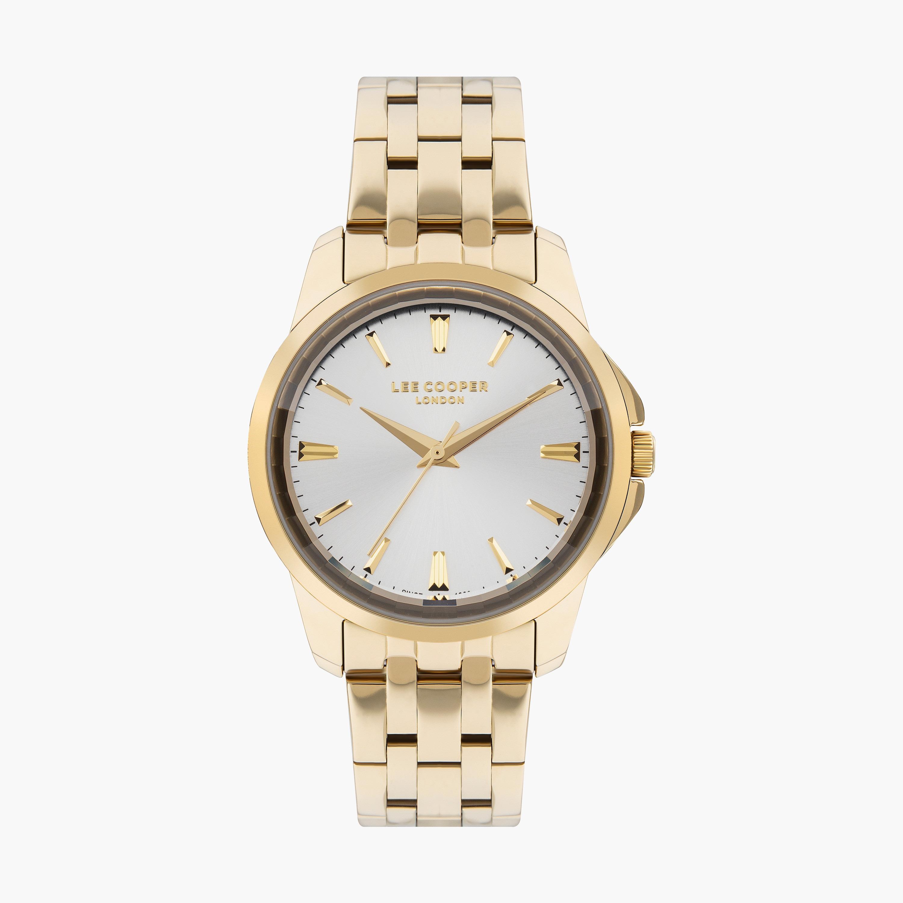 ساعة أنالوج ذهبية بسوار ستانلس ستيل من لي كوبر للنساء | LC07683.130-women-watchesandjewellery-watches-image-1