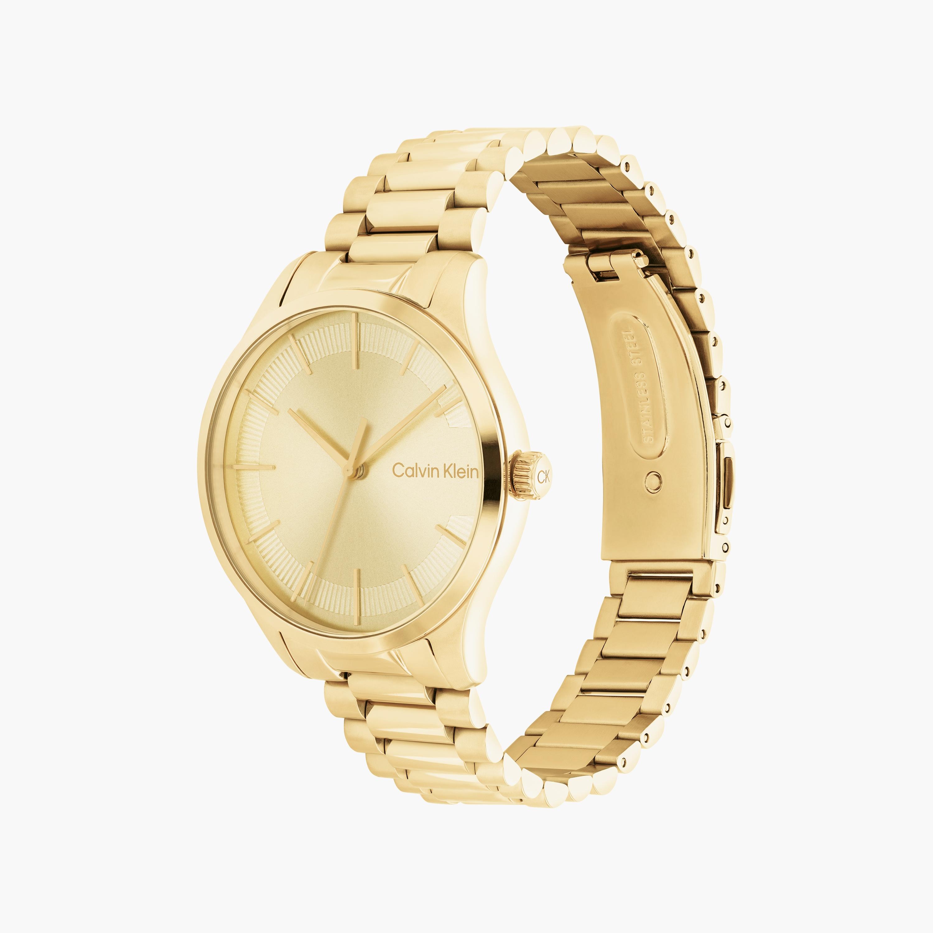 Buy Calvin Klein Gold Analog Stainless Steel Strap Watch | 25200043 ...