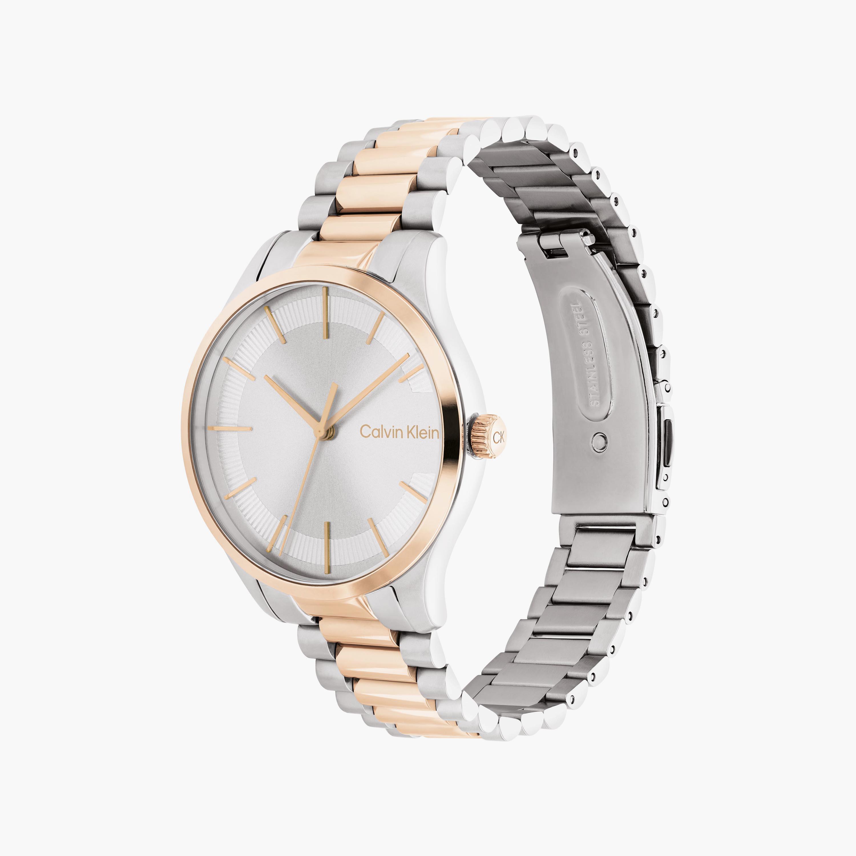 Calvin Klein Silver & Rose Gold Analog Stainless Steel Strap Watch | 25200044-men-watchesandjewellery-watches-image-2