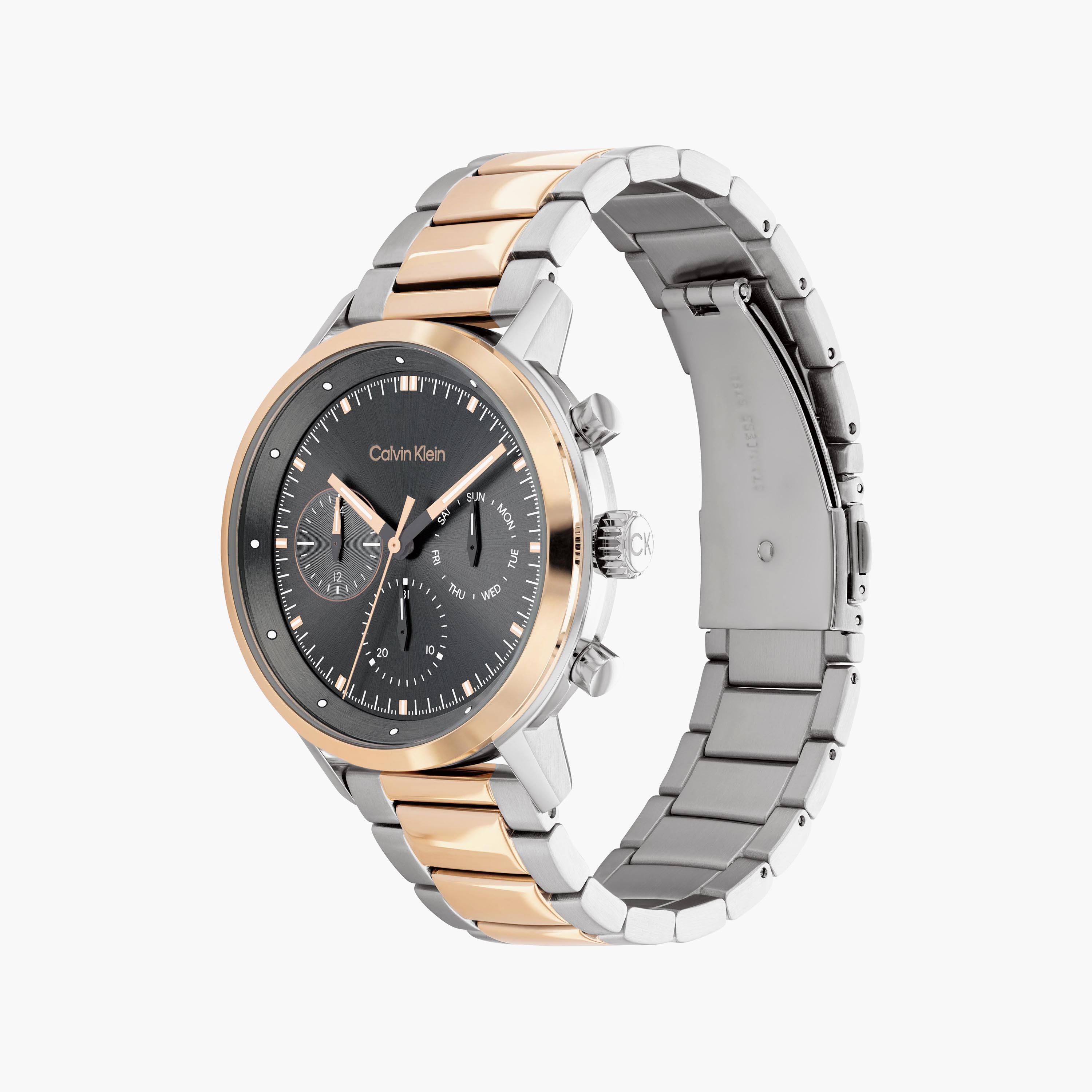 ساعة انالوج للرجال بلون فضي ووردي ذهبي بسوار ستانلس ستيل من كالفن كلاين | 25200064-men-watchesandjewellery-watches-image-2
