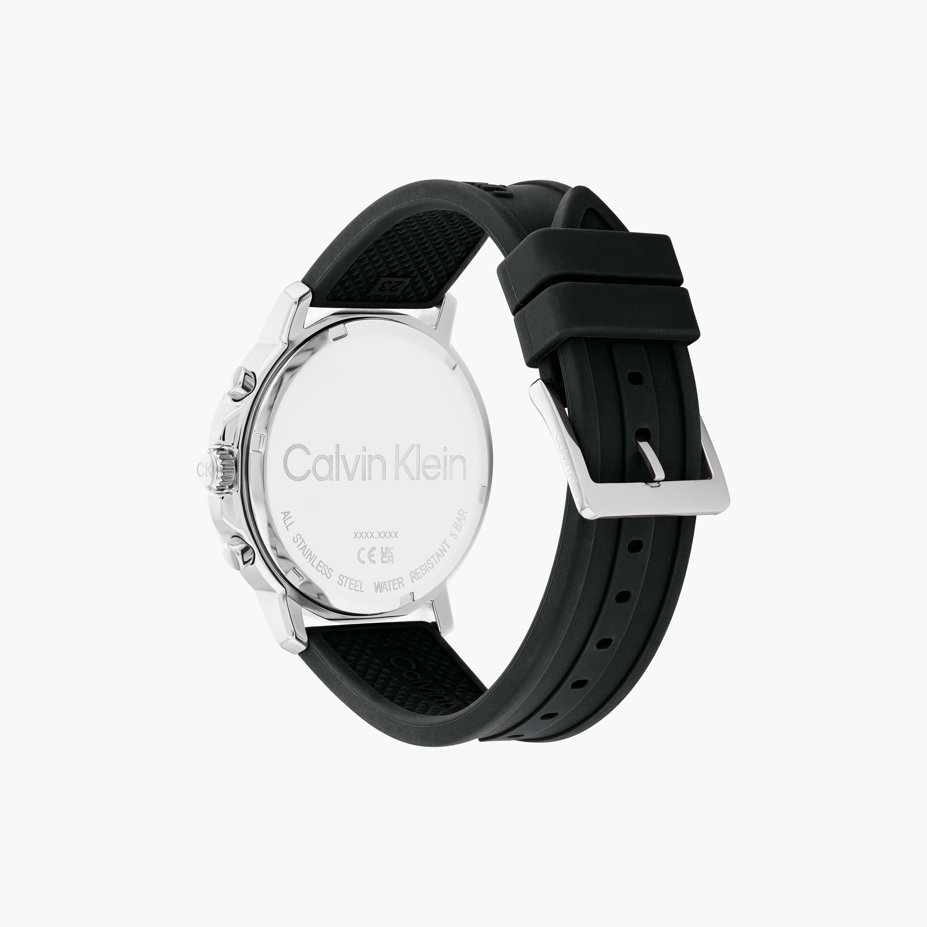 ساعة كرونوغراف للرجال بلون أسود بسوار سليكون من كالفن كلاين | 25200072-men-watchesandjewellery-watches-image-3