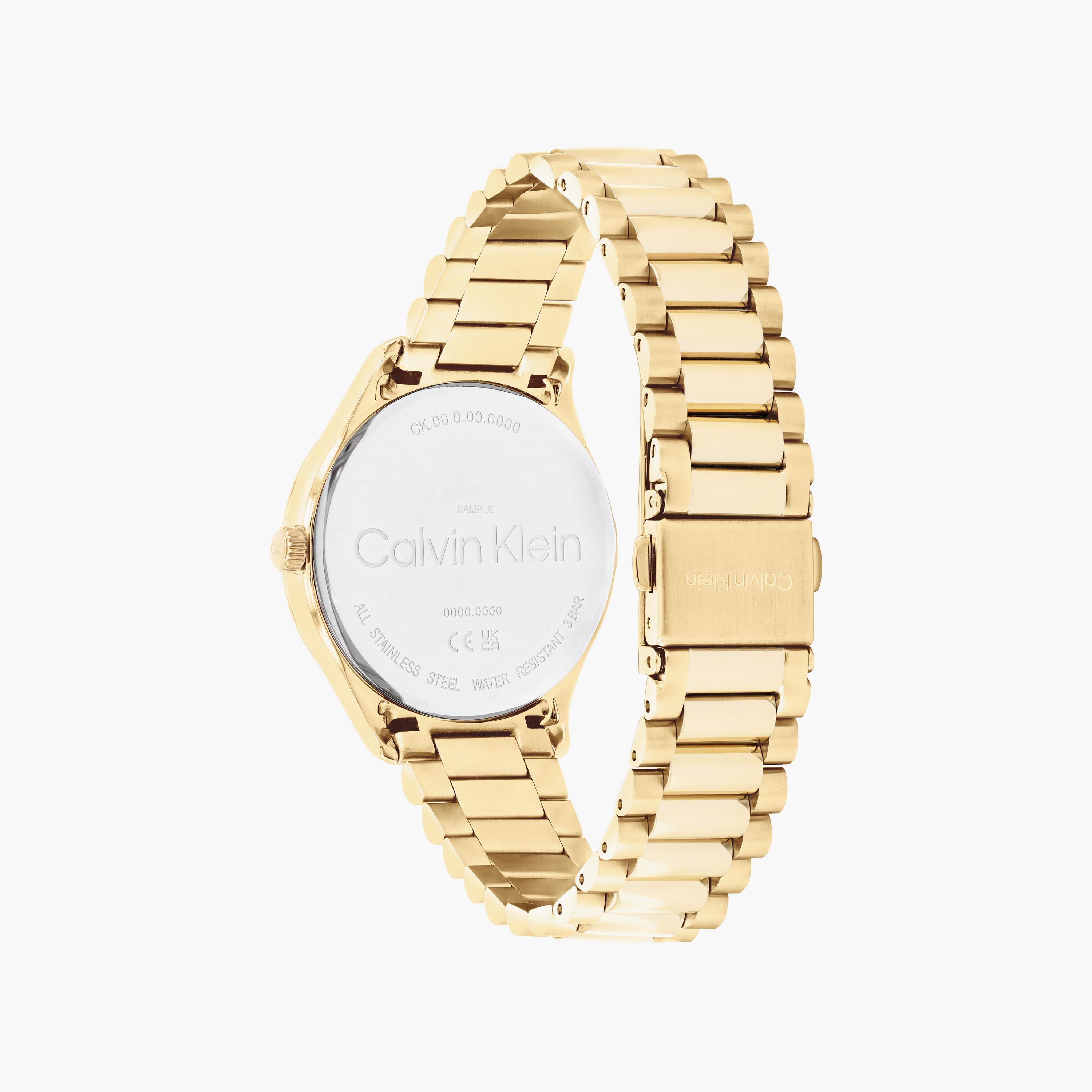 ساعة انالوج بلون ذهبي بسوار ستانلس ستيل من كالفن كلاين | 25200221-women-watchesandjewellery-watches-image-3