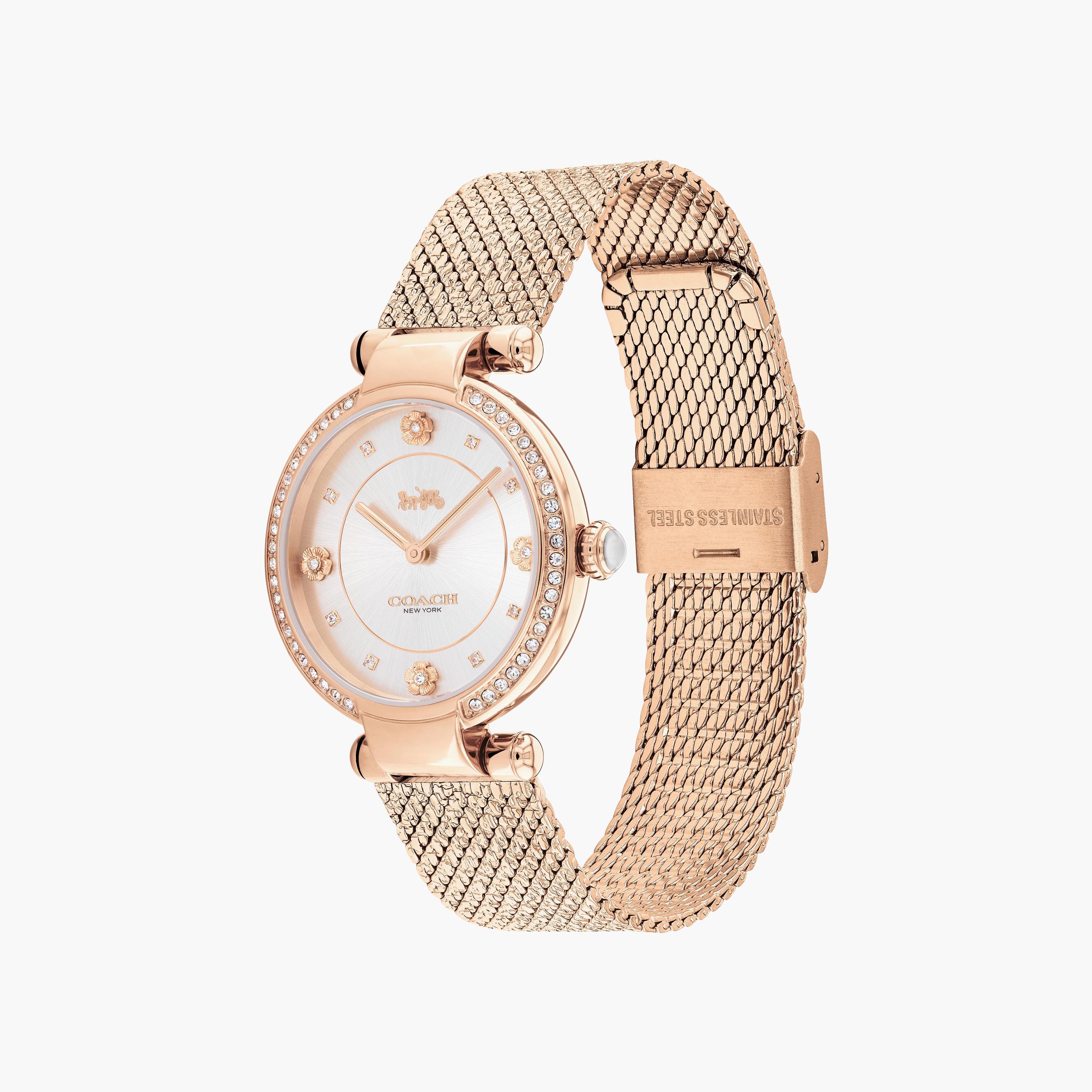 ساعة انالوج للنساء بلون ذهبي وردي بسوار ستانلس ستيل من كوتش | 14503996-women-watchesandjewellery-watches-image-2