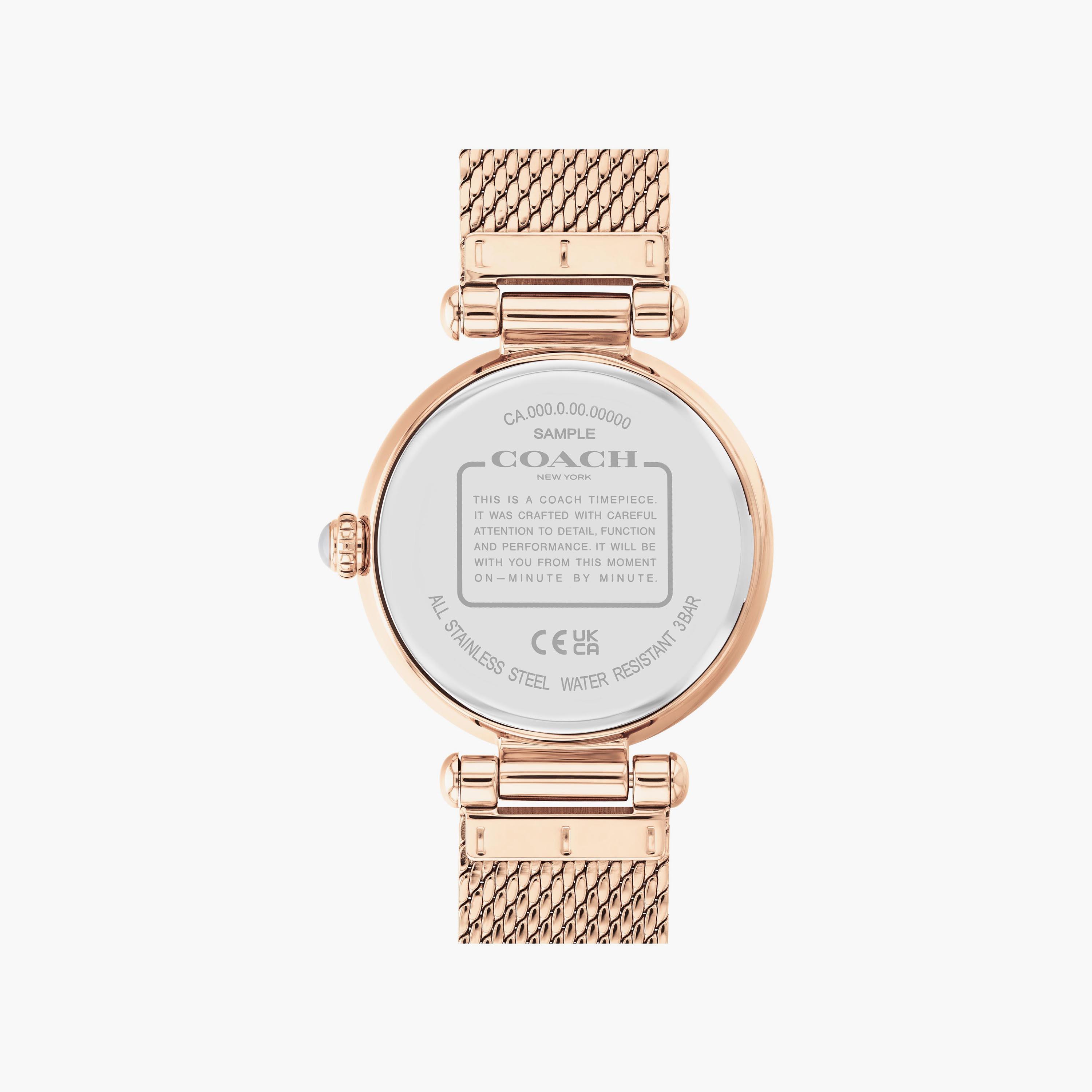 ساعة انالوج للنساء بلون ذهبي وردي بسوار ستانلس ستيل من كوتش | 14503996-women-watchesandjewellery-watches-image-3